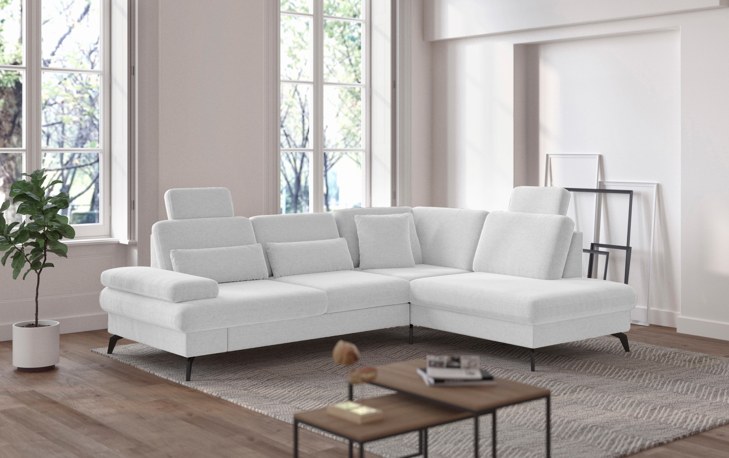 sit&more Ecksofa »Morris L-Form, inkl. Sitztiefenverstellung«, wahlweise mit Armteilverstellung, Bettfunktion & Bettkasten
