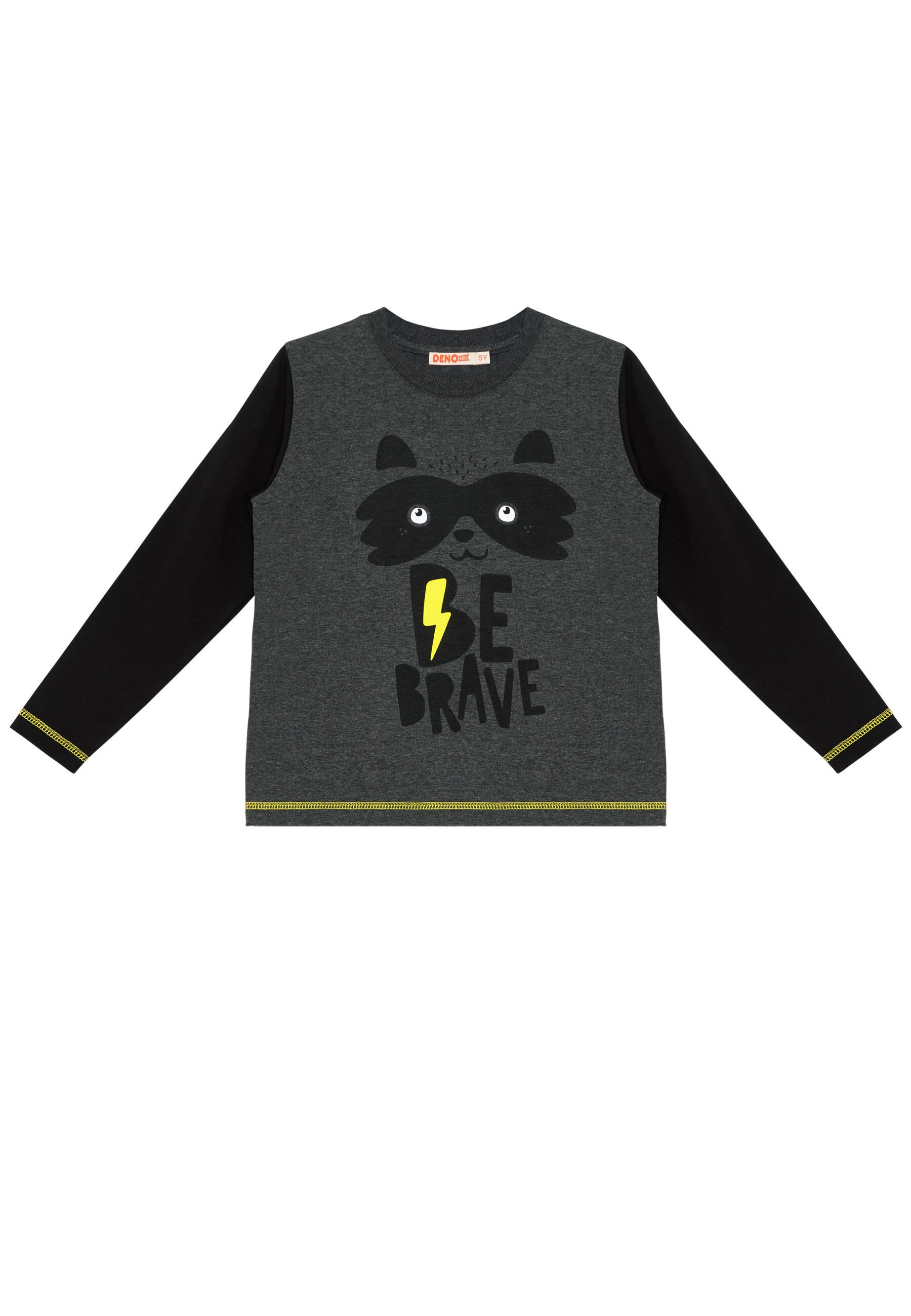 Thumbnail - Denokids Hausanzug "Be Brave" 2 mit Raccoon-Held-Motiv