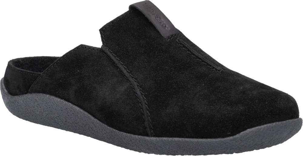 JOSEF SEIBEL Herren Hausschuh "Vince 02", Gr. 43, schwarz, Kalbsleder, Basic, Schuhe, Schlupfschuh mit Kontrastbesatz und Logoprägung, H-Weite