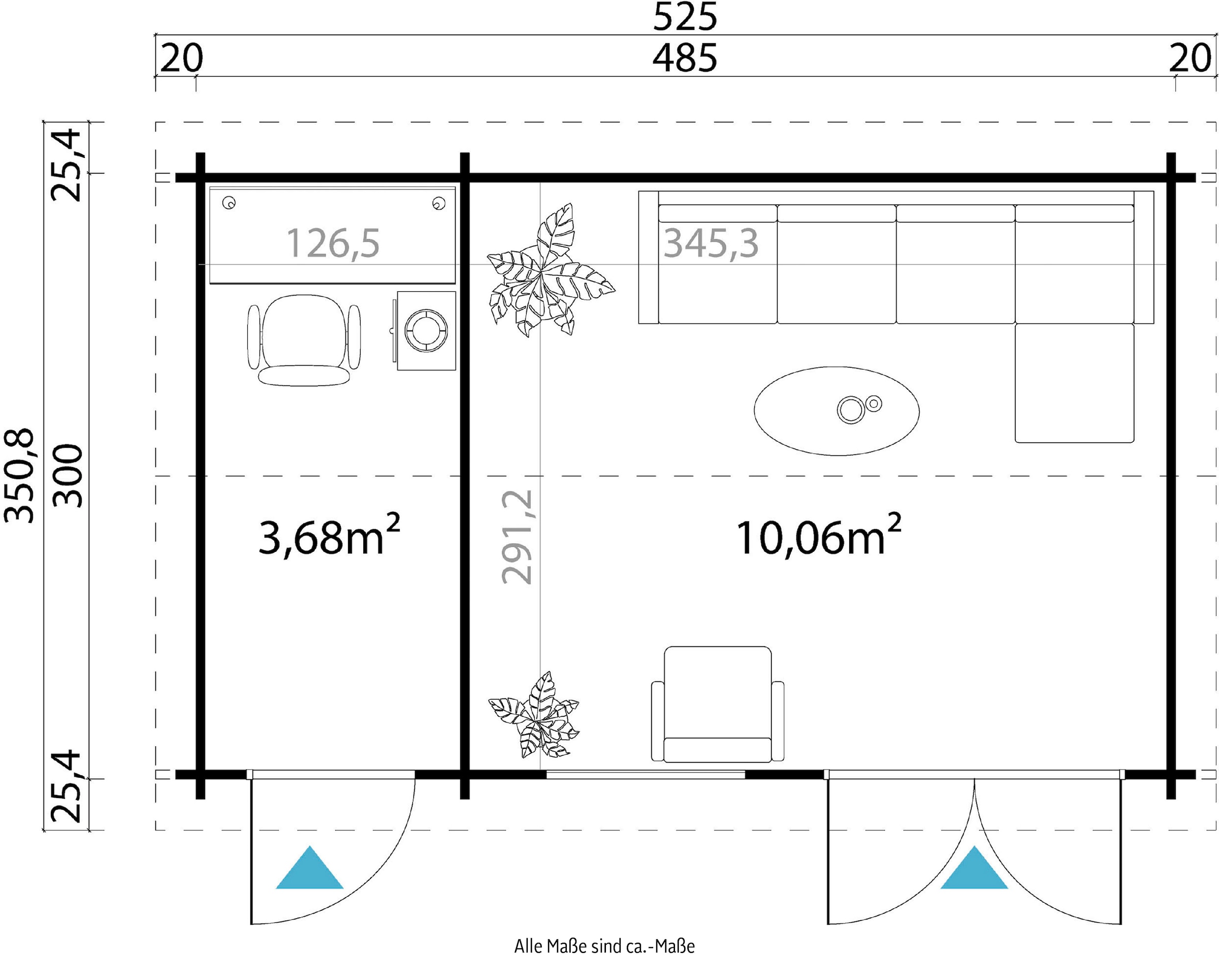 LASITA MAJA Gartenhaus »WREXHAM«, (Set, inkl. Fussbodenbretter zum verlegen)