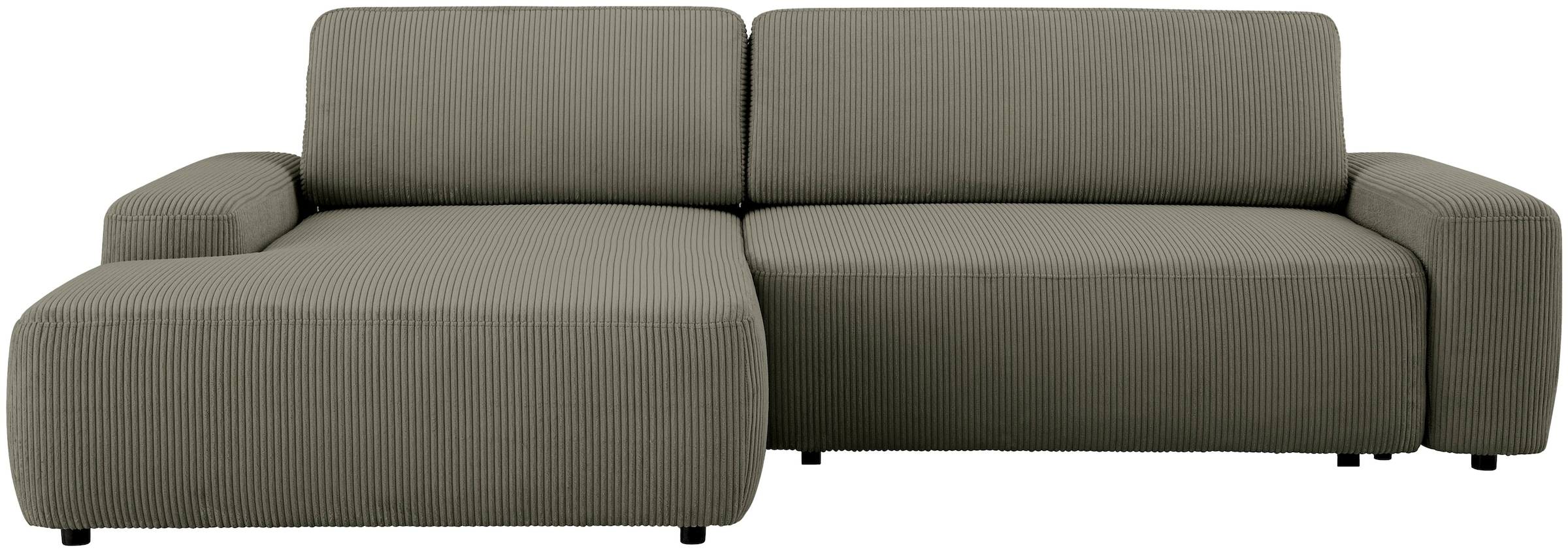 INOSIGN Ecksofa »TORGE (264cm), Schlafsofa in Cord, Samtvelours o Struktur fein, L-Form« Schlaffunktion, Bettkasten, Liegefläche: 125/210 cm