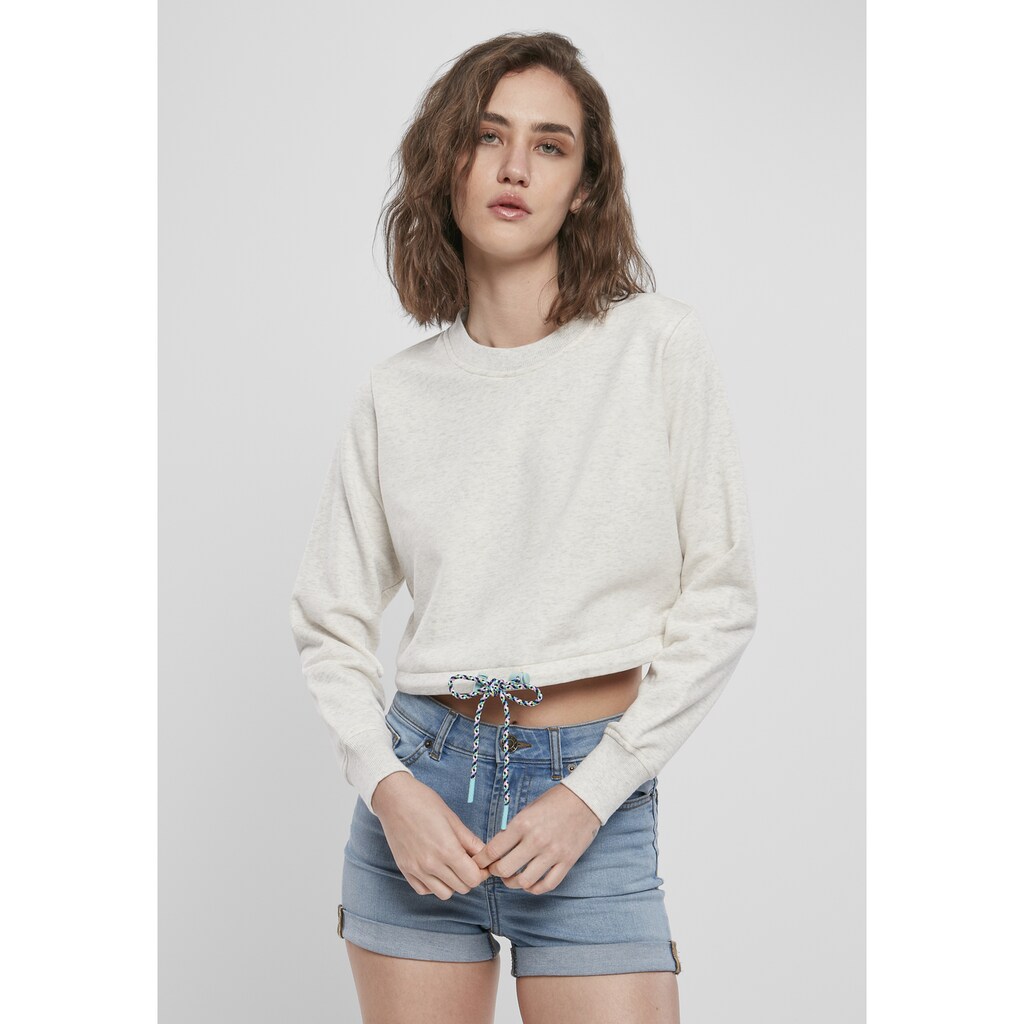 URBAN CLASSICS Sweater »Damen Ladies Oversized Cropped Crewneck«, (1 tlg.)