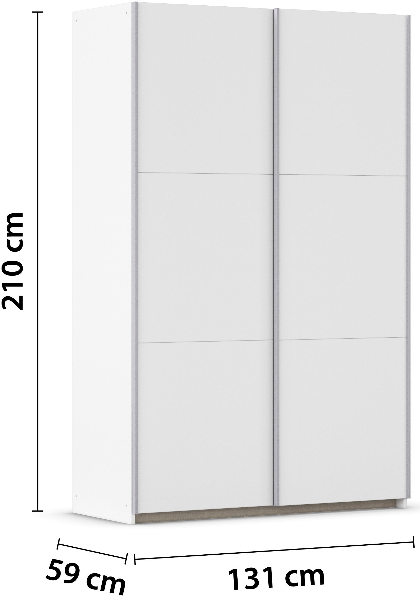 rauch Schwebetürenschrank »Kleiderschrank Drehtürenschrank Schrank Garderobe KRONACH TOPSELLER« in 3 Ausstattungen BASIC/CLASSIC/PREMIUM, Breiten 131/175/218/261 cm,  optional ohne, mit 1 oder 2 Spiegel, viel Stauraum MADE IN GERMANY