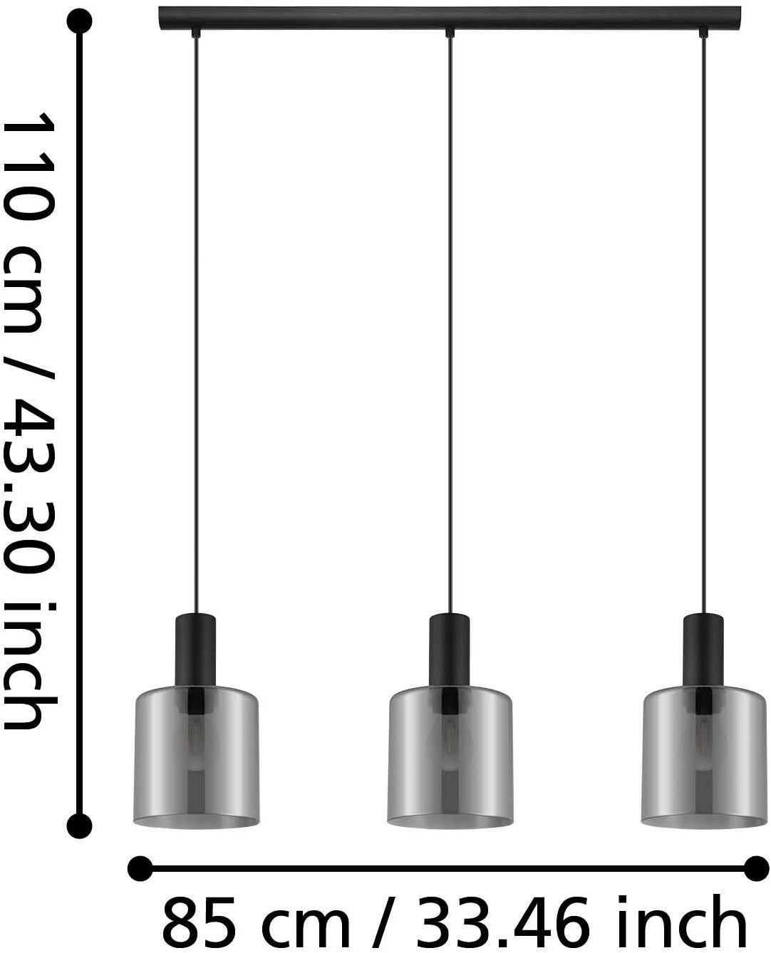 EGLO Hängeleuchte »GOROSIBA Pendellampe - Stahl - E27 - 3X40W - IP20« E27 1 Stk. Hängelampe, Deckenlampe, Wohnzimmer, Esszimmer, L85 x B15 x H110 cm