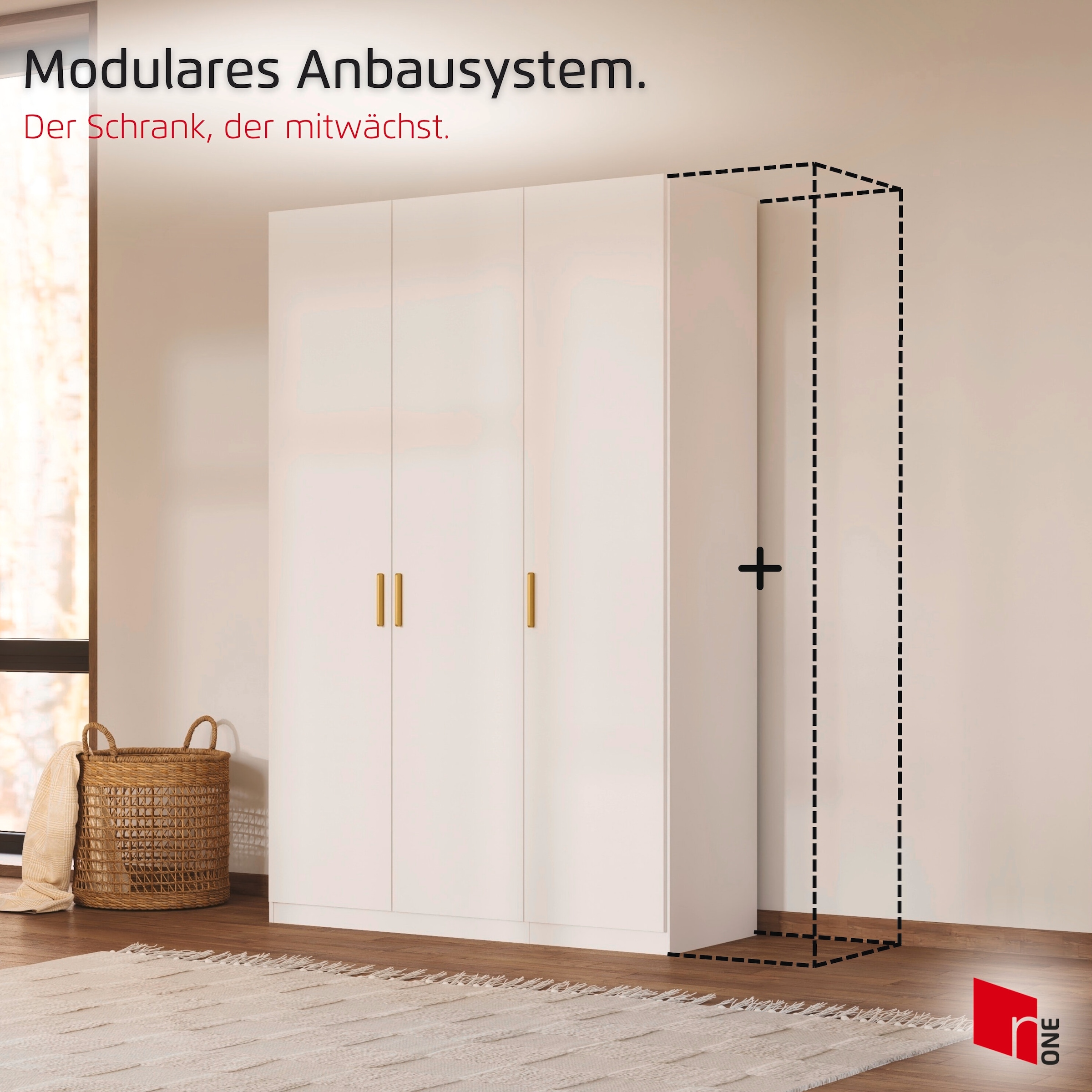 OTTO home Kaminumbauschrank »Schrank Möbel Schlafzimmer Garderobe Kinderzimmer WELTNEUHEIT ZELLARA« PATENTIERTES SCHNELLMONTAGESYSTEM Griff Goldfarben MADE IN GERMANY