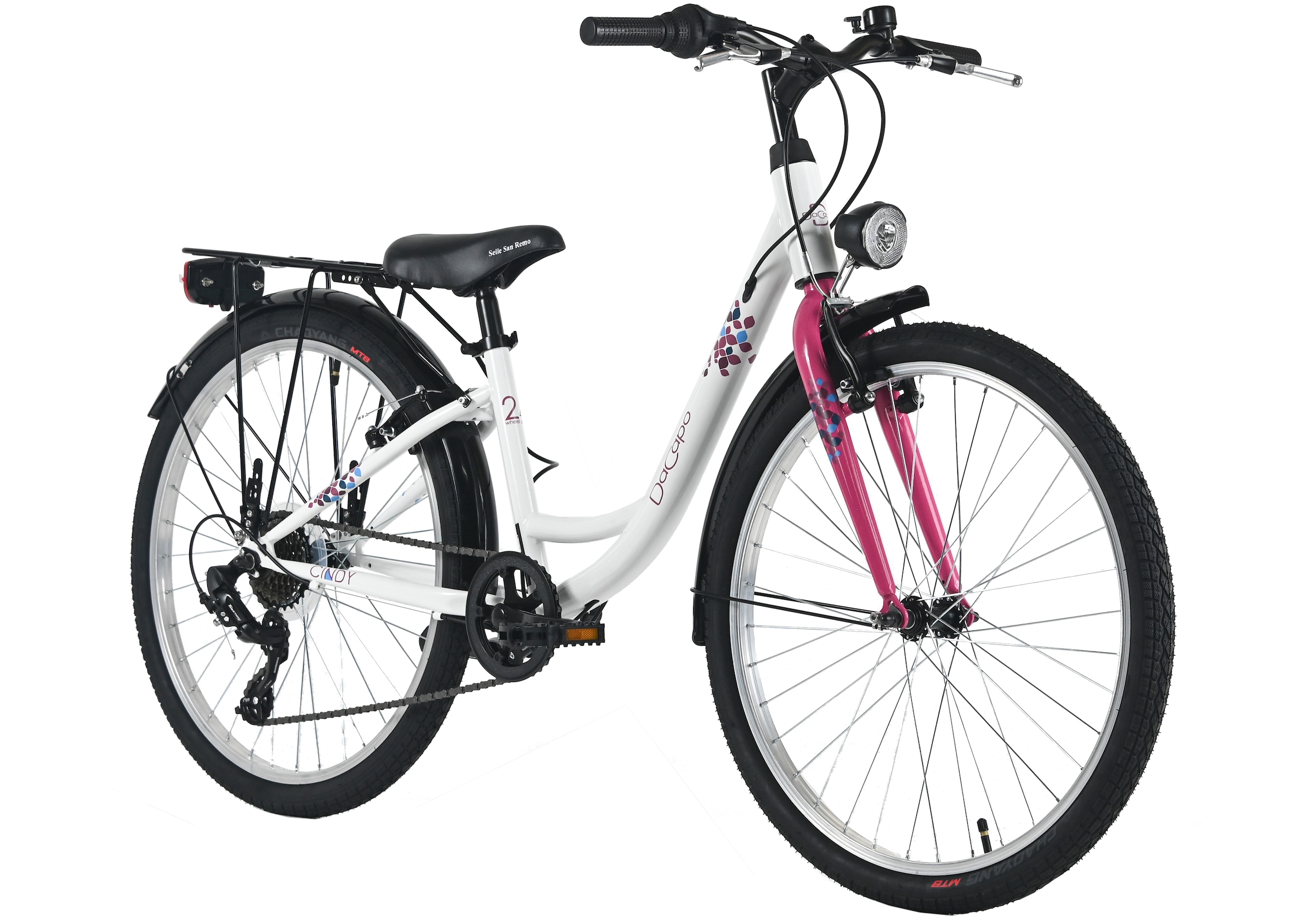 Dacapo Kinderfahrrad »24" Cindy Weiß 7 Gänge RH 32 cm - Ab 8 Jahre« 7 Gang Kettenschaltung