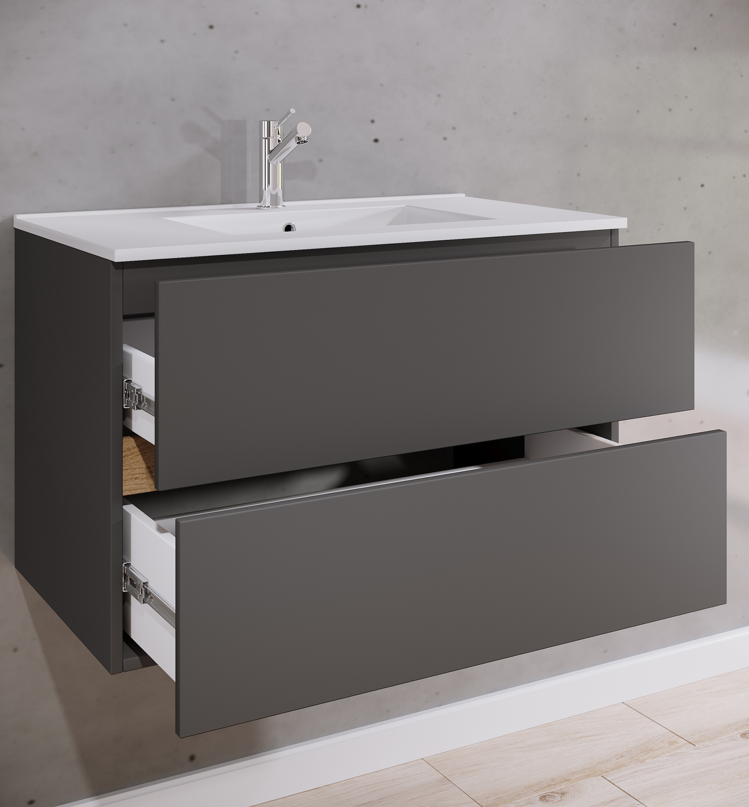 VCM Waschtisch »2 tlg. Badmöbel-Set mit Waschbecken Cosila-I 81 cm« 2 Stk. tlg.