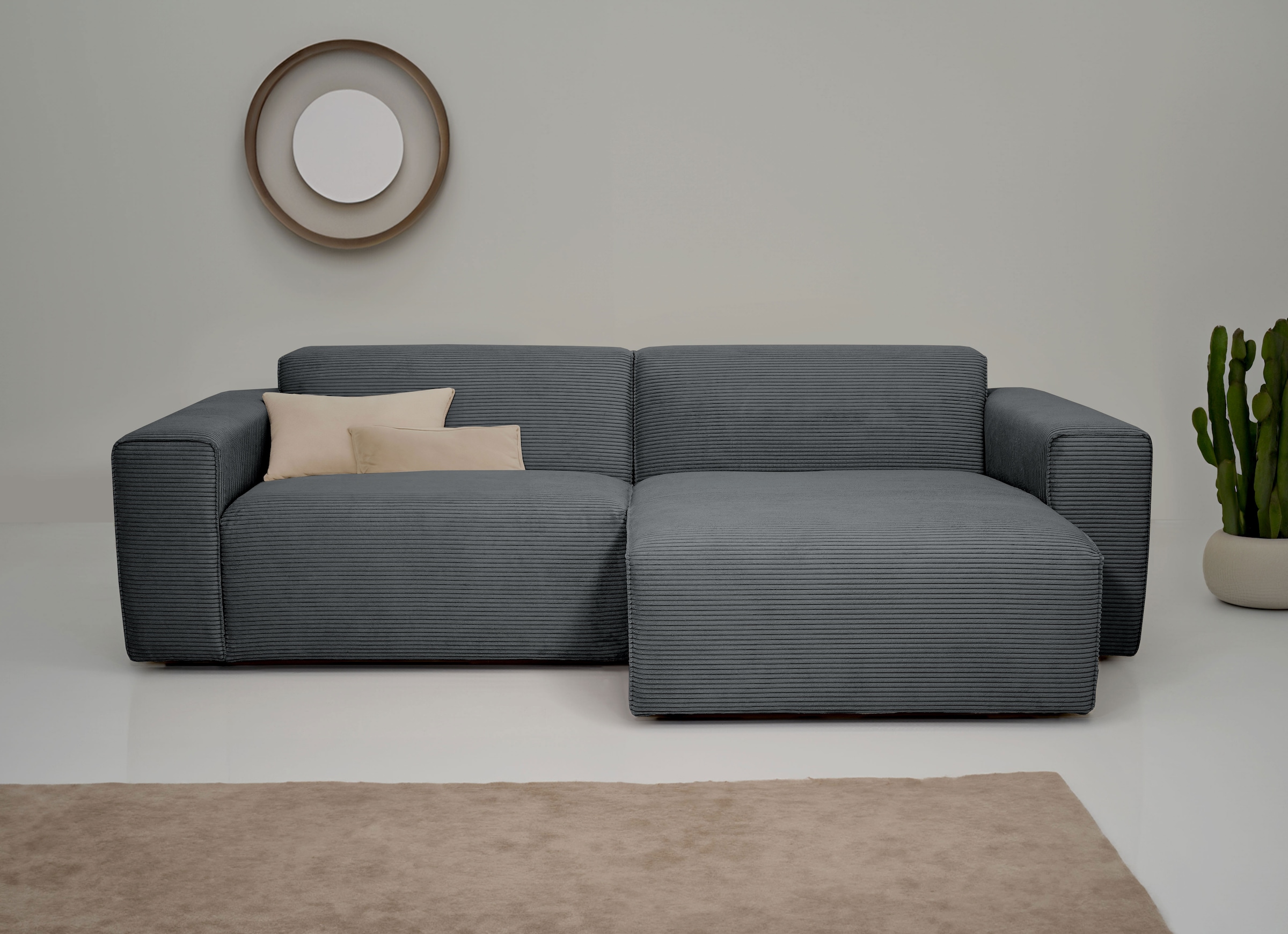 INOSIGN Ecksofa "Clayton" in einem trendigen Cord-Bezug, verschiedene Kombi günstig online kaufen
