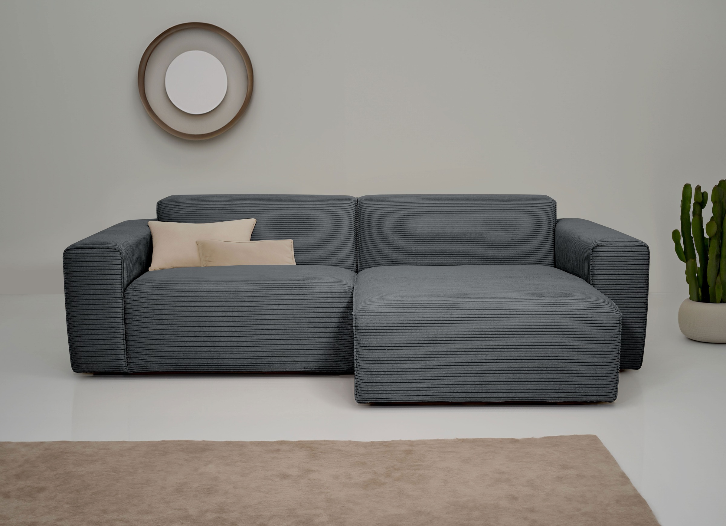 OTTO home Ecksofa "Clayton Breite 247 cm, L-form" in einem trendigen Cord-B günstig online kaufen