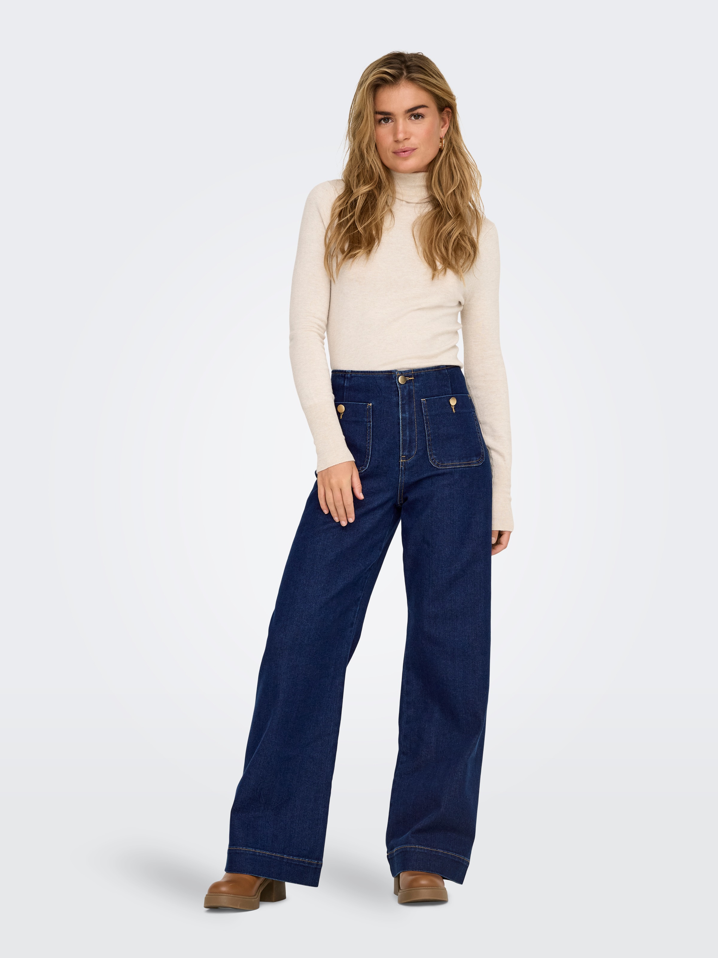 ONLY High-waist-Jeans "ONLMADELINE HW WD POCKET DNM GUA113 NOOS" Baumwollmi günstig online kaufen