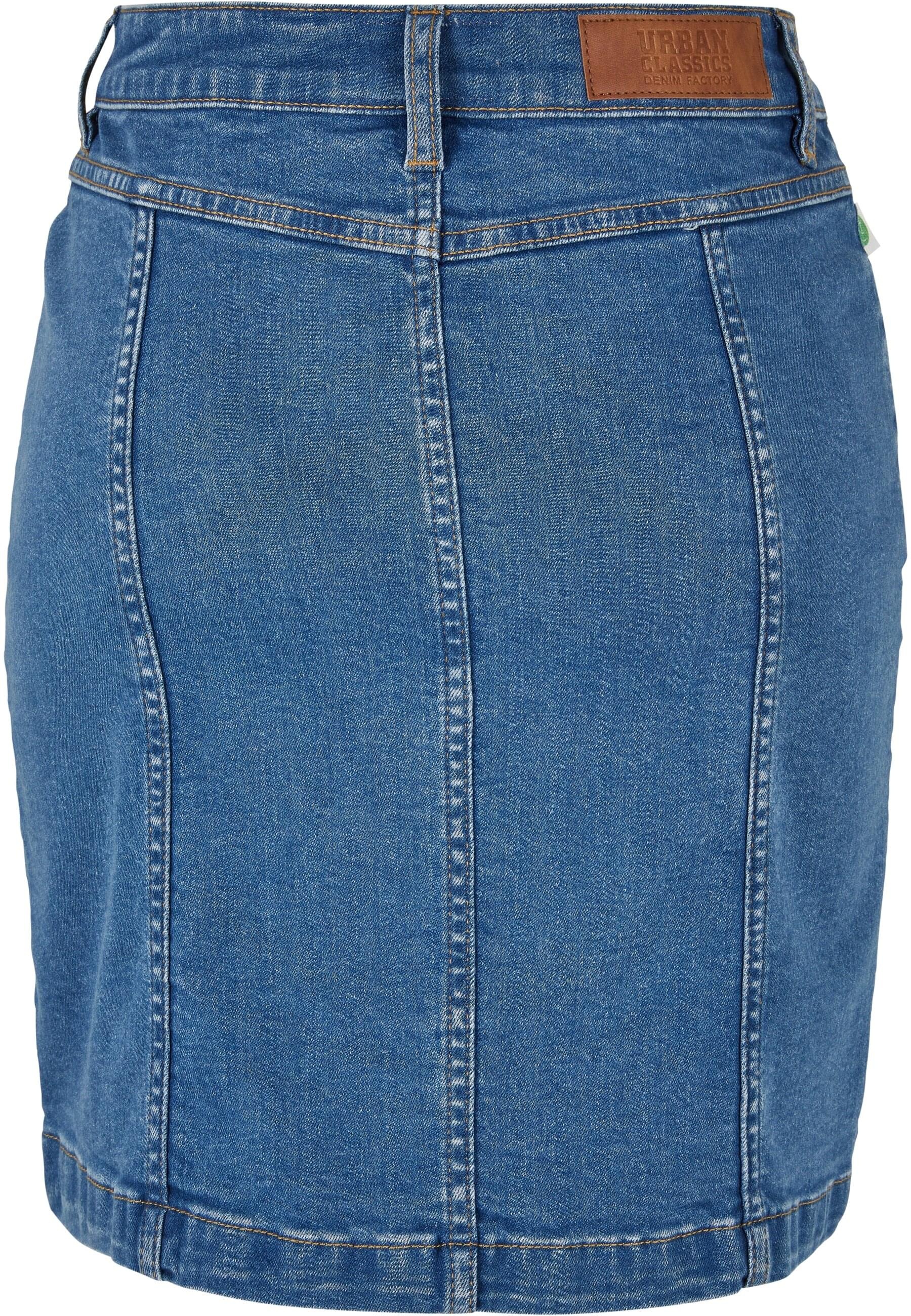 URBAN CLASSICS Sommerrock »Urban Classics Damen Ladies Organic Stretch Button Denim Skirt«, (1 tlg.)