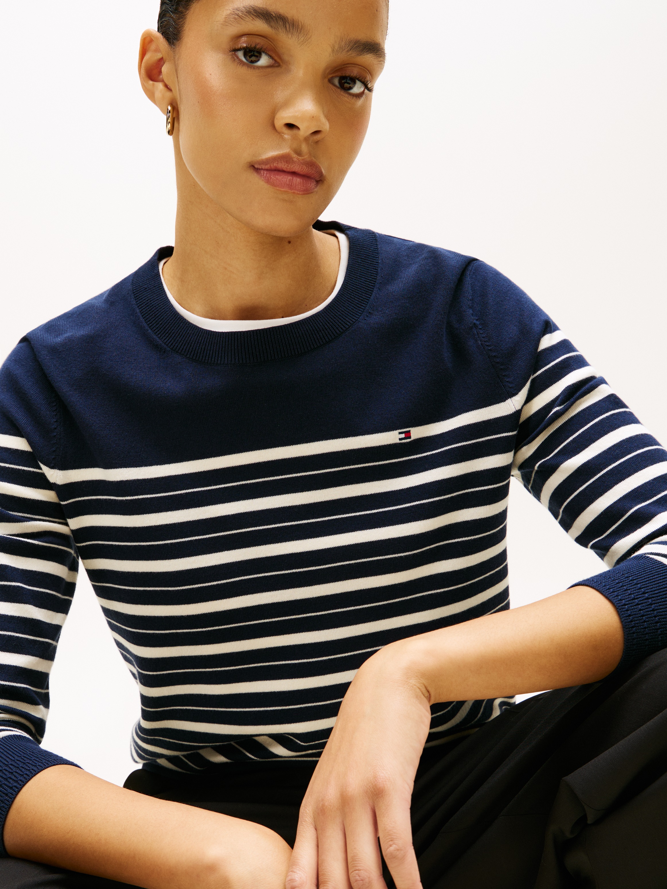 Tommy Hilfiger Rundhalspullover "CO JERSEY STITCH LS C-NK SWT" günstig online kaufen