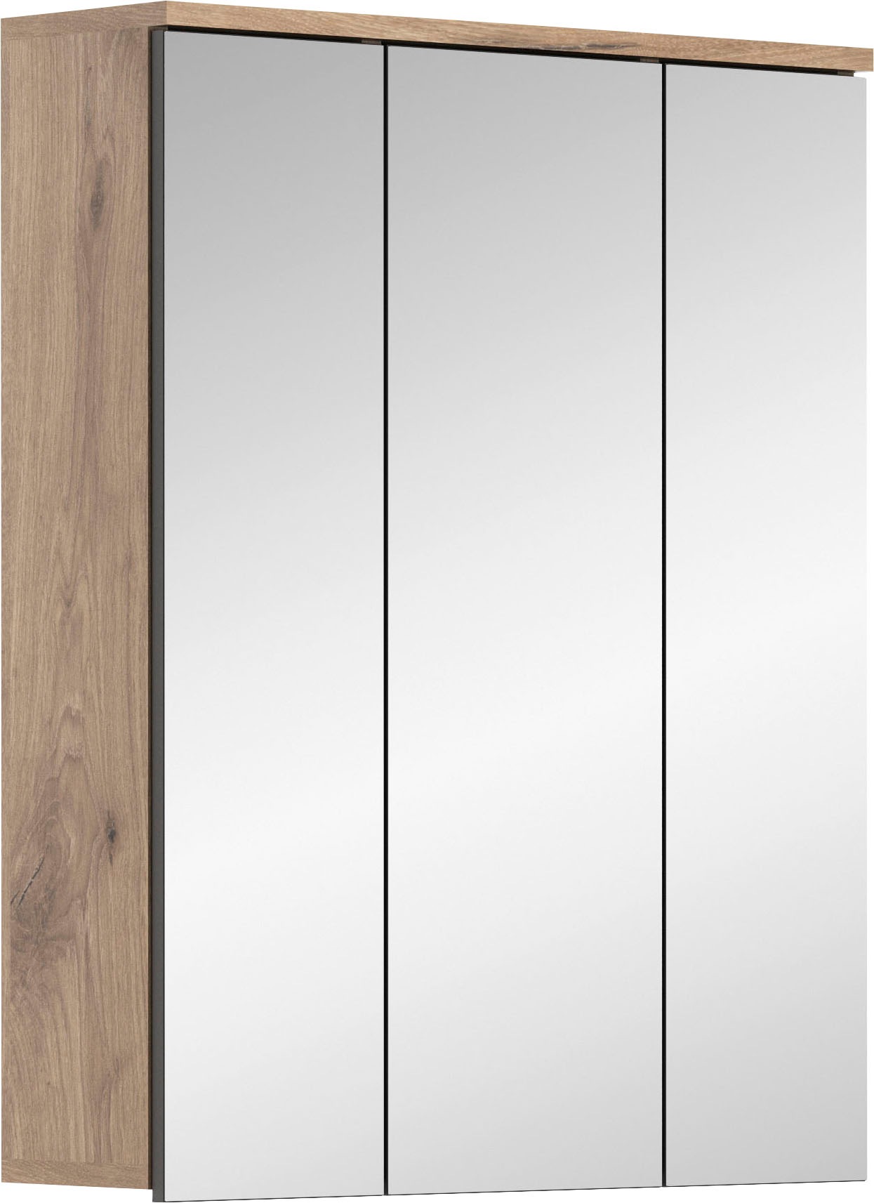 welltime Badezimmerspiegelschrank "Riga, Breite 60cm, 3 Spiegeltüren, 9 Fäc günstig online kaufen