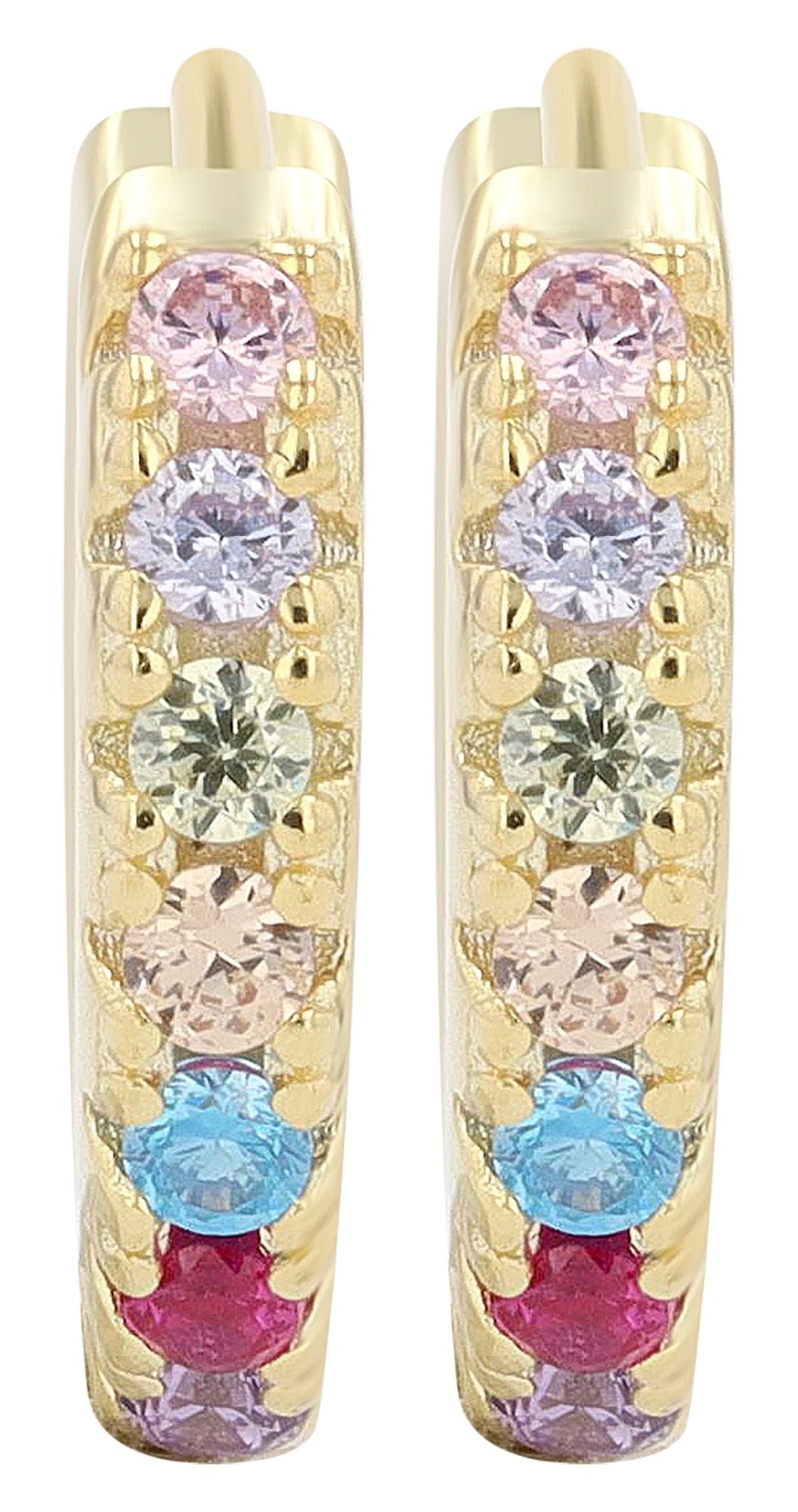 Adelia´s Klappcreolen »Damen Ohrringe – Klappcreole aus 925 Silber mit Zirkonia« Zum Verschenken an Menschen, die Ihnen am Herzen liegen