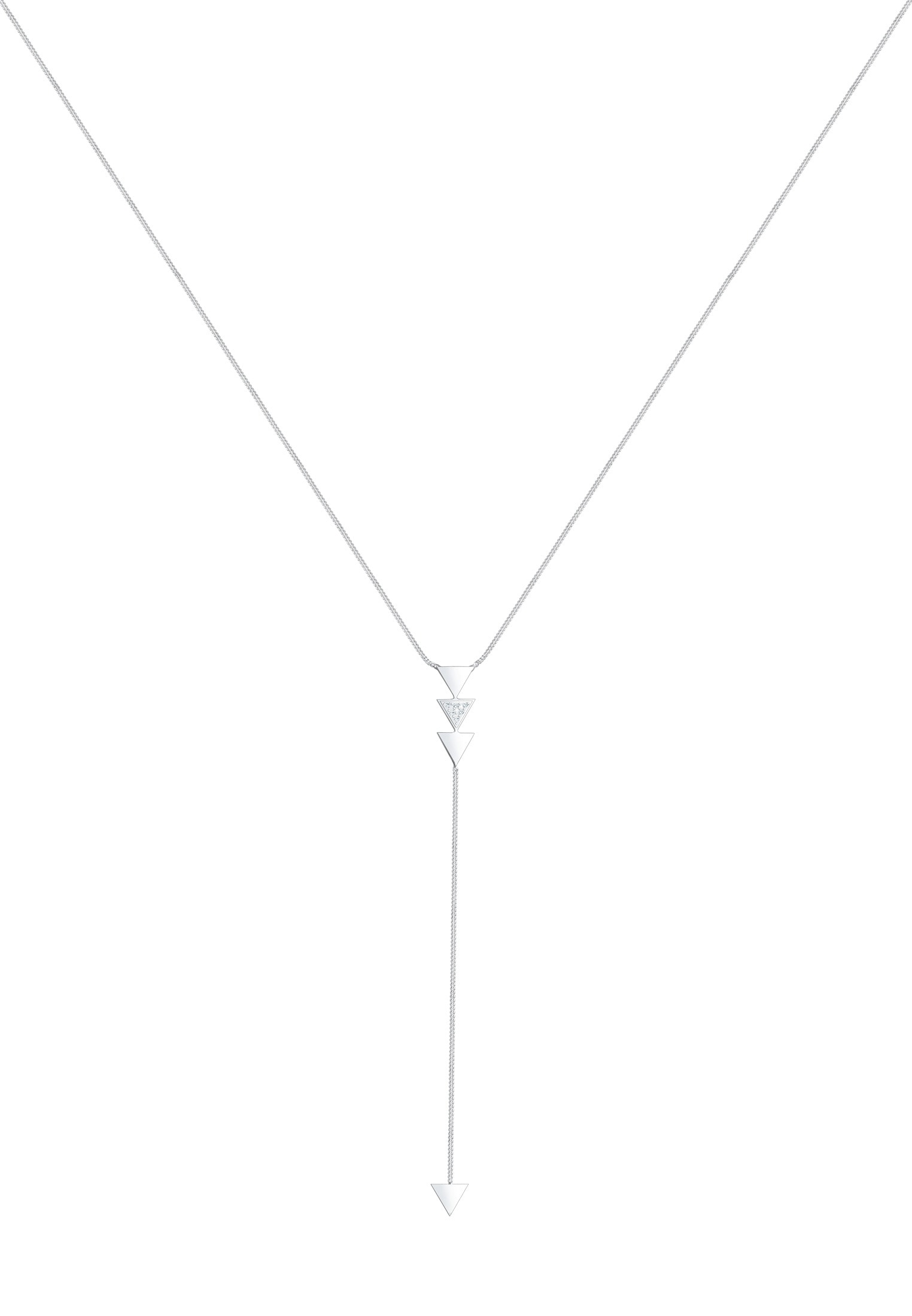 Elli Collierkettchen »Y-Kette Dreieck Glas Kristalle Weiß 925 Sterling Silber«