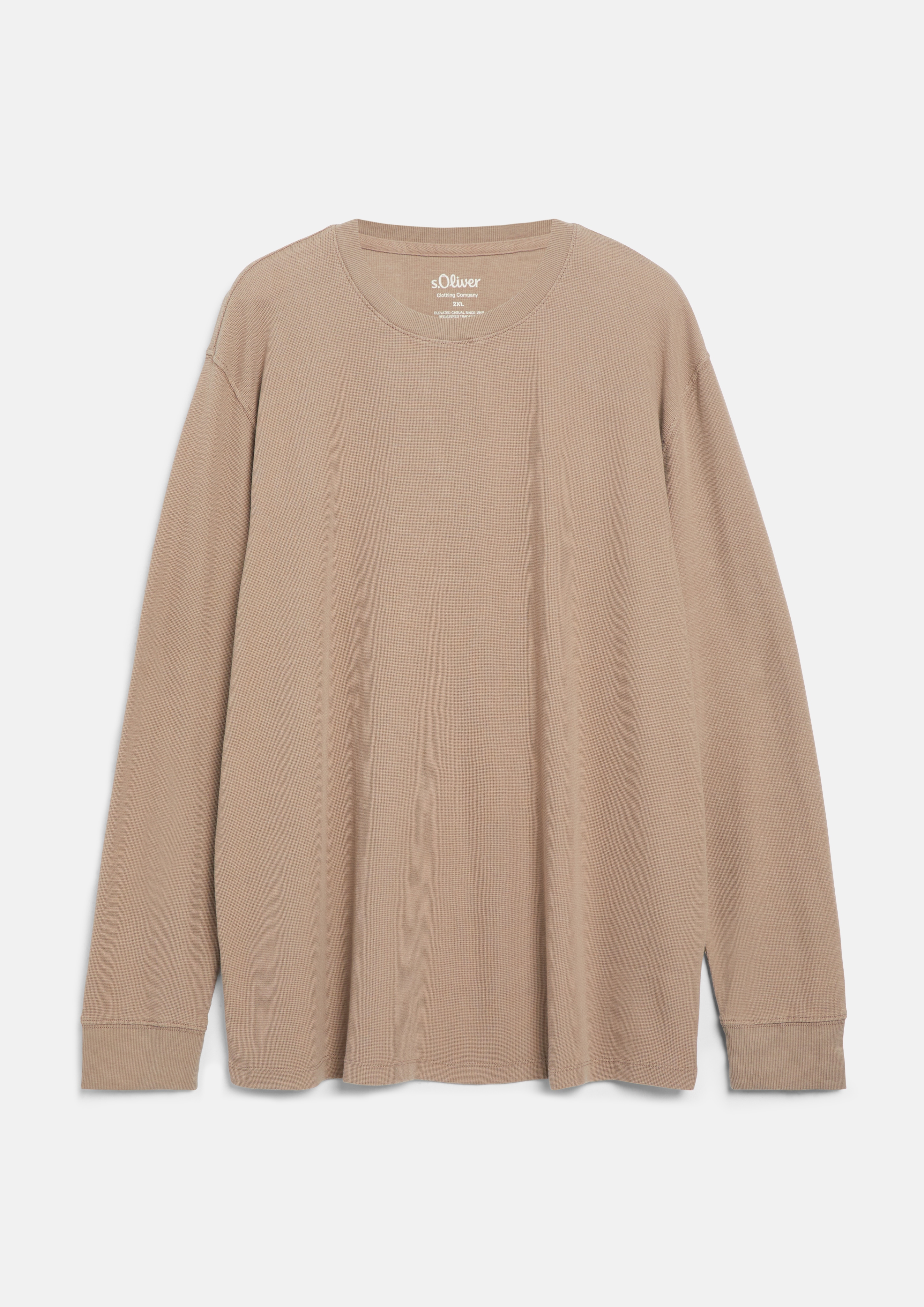 s.Oliver Men Big Sizes Langarmshirt Rippblende und gerippte Ärmelbündchen sorgen für einen guten Sitz