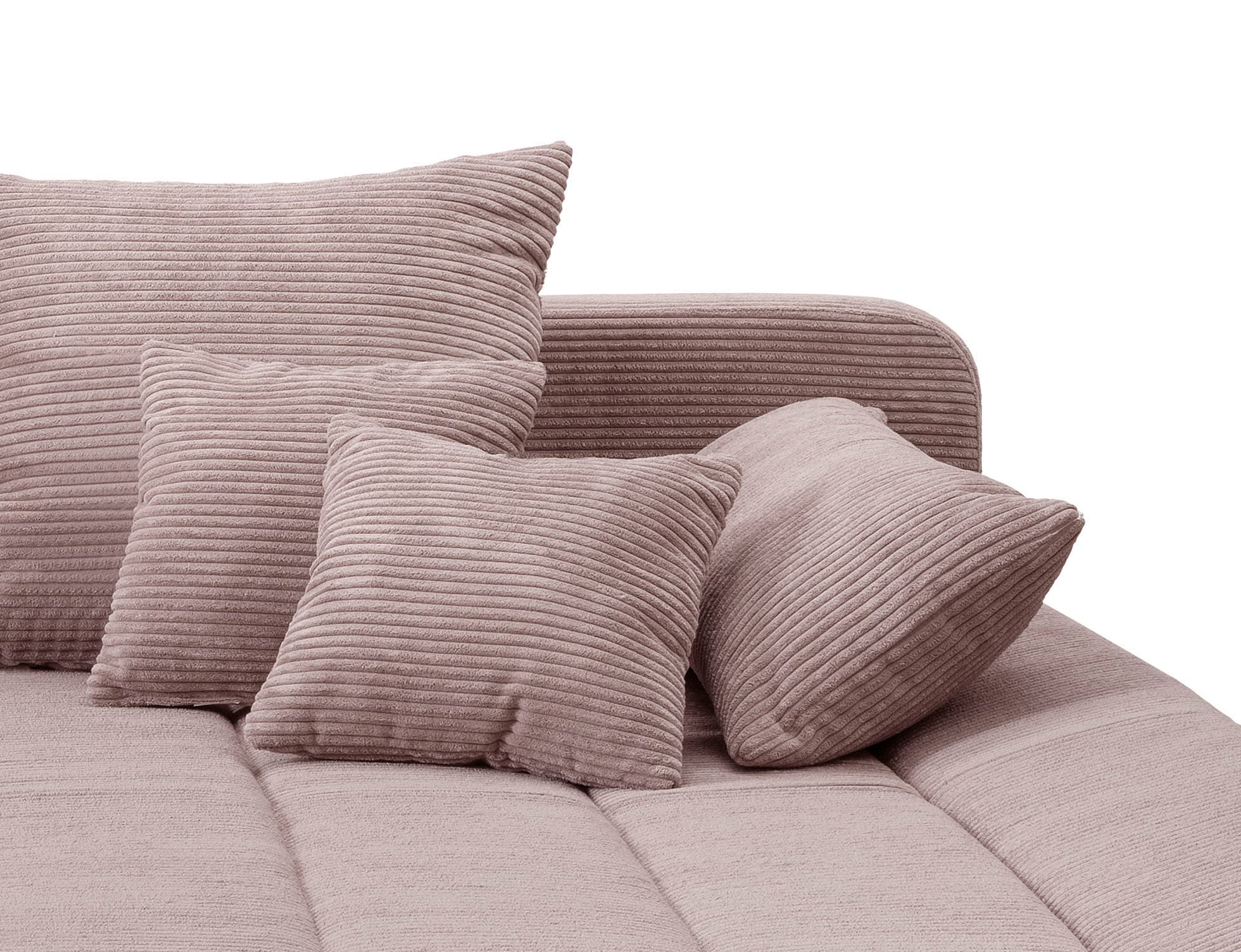 INOSIGN Ecksofa »Imola elegant und bequem, aktuelle Steppung im Sitz, L-Form«, wahlweise mit Bettfunktion