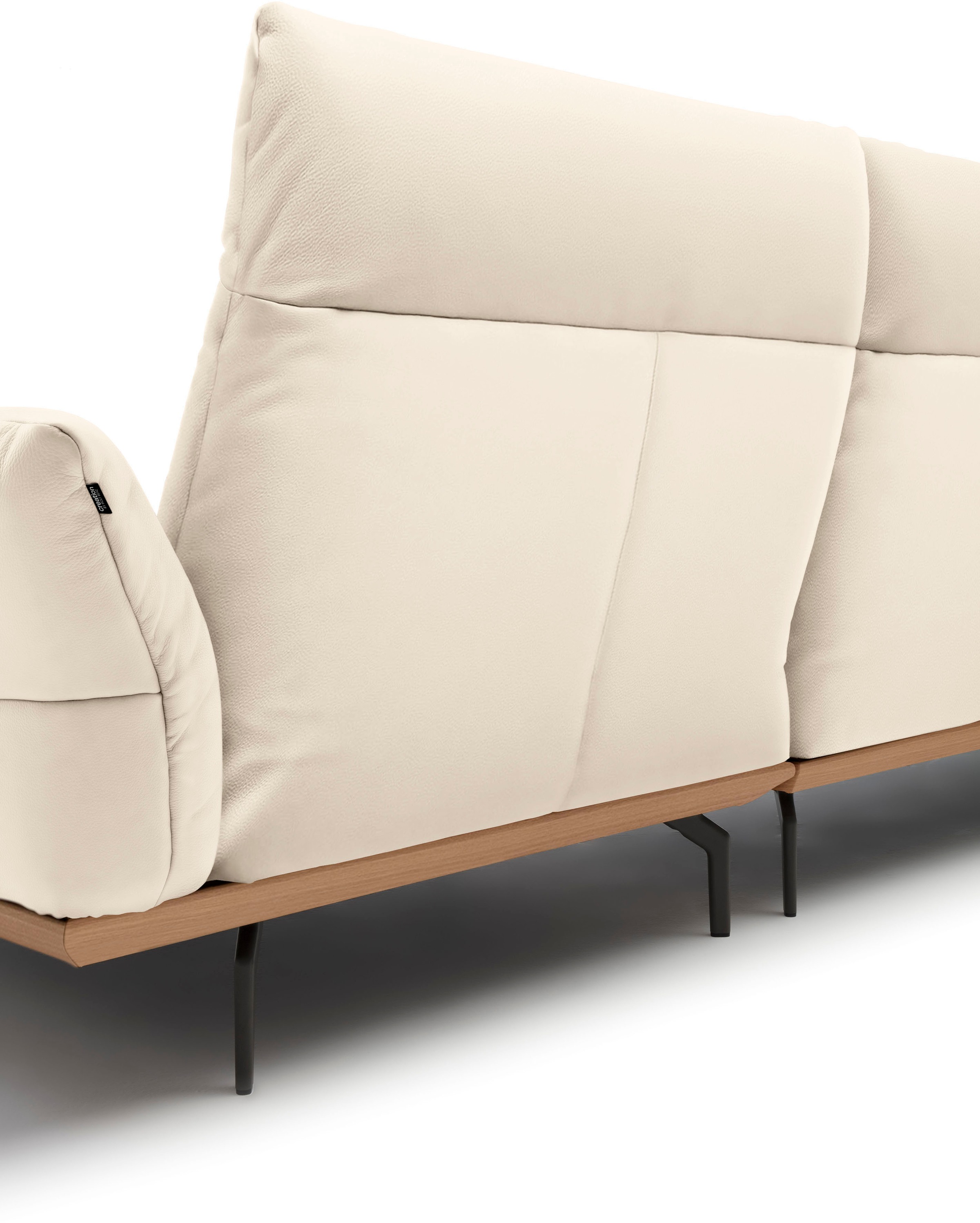 Creation BY ROLF BENZ Ecksofa »CR.460«, Sockel in Eiche, Winkelfüße in Umbragrau, Breite 318 cm