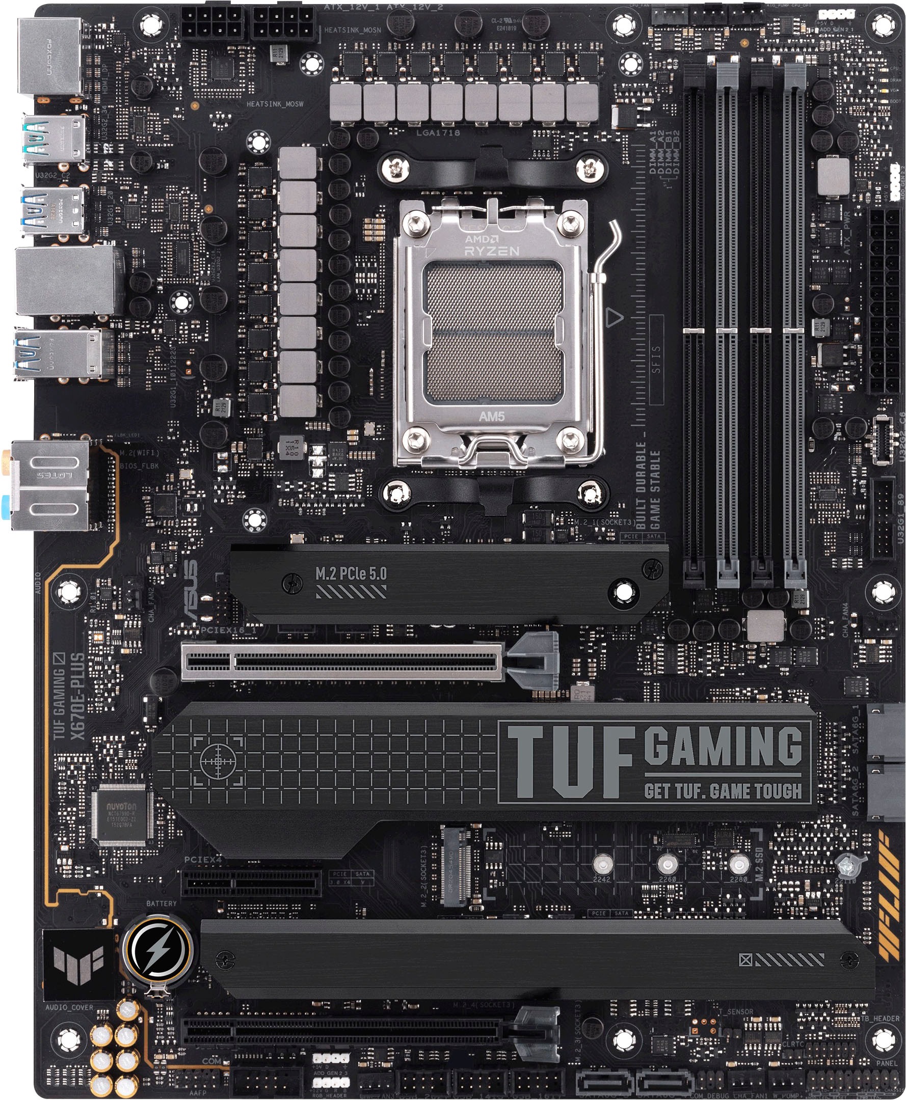 Asus Mainboard »TUF GAMING X670E-PLUS«, Ryzen 7000, ATX, PCIe 5.0, DDR5-Speicher, 4x M.2, USB 3.2 Gen
