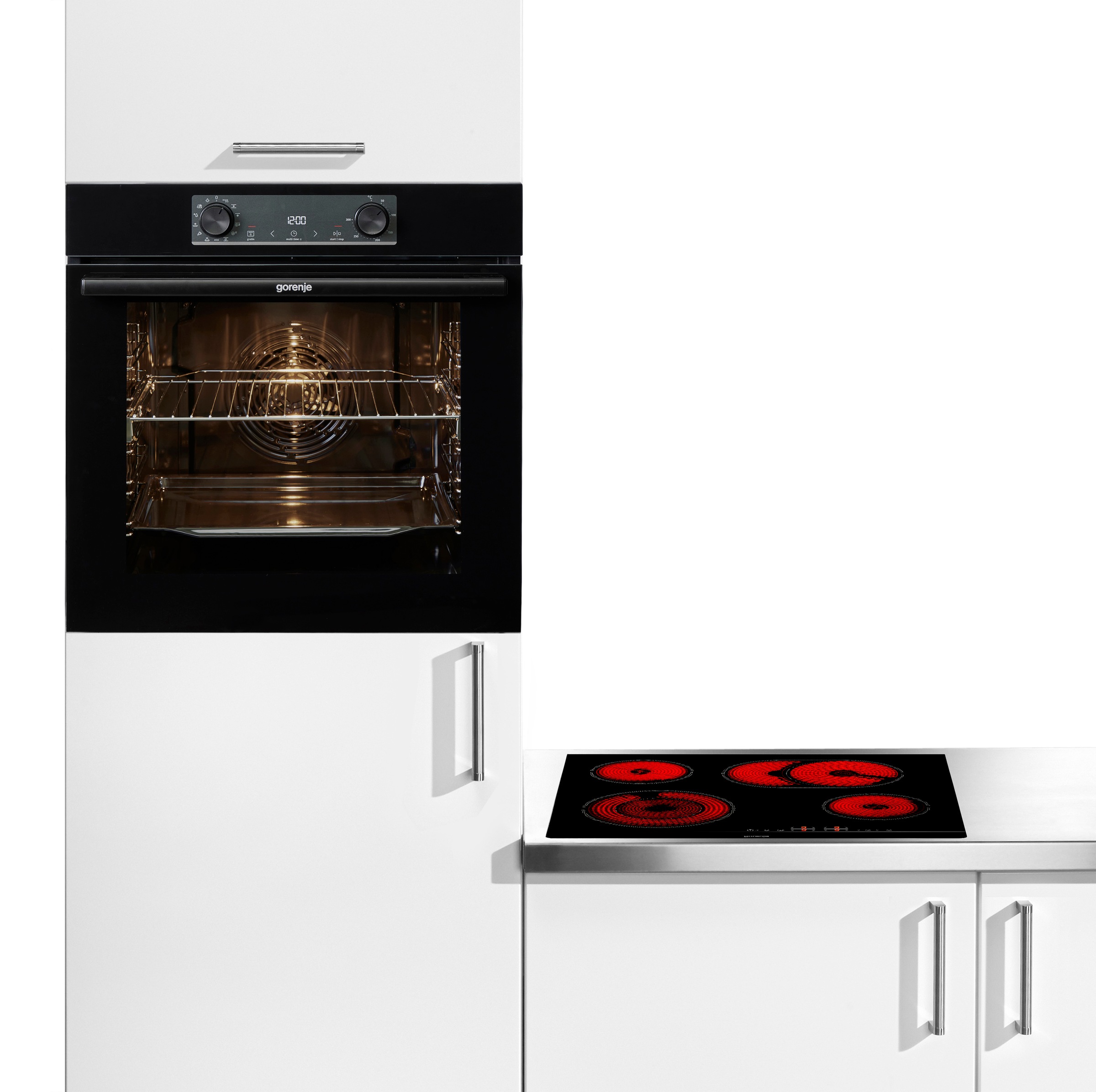 Thumbnail - GORENJE Backofen-Set "BOS6737E13BGOT" mit 1-fach-Teleskopauszug Aqua Clean Set, Pizzafunktion mit 300 C – perfekt für Pi...