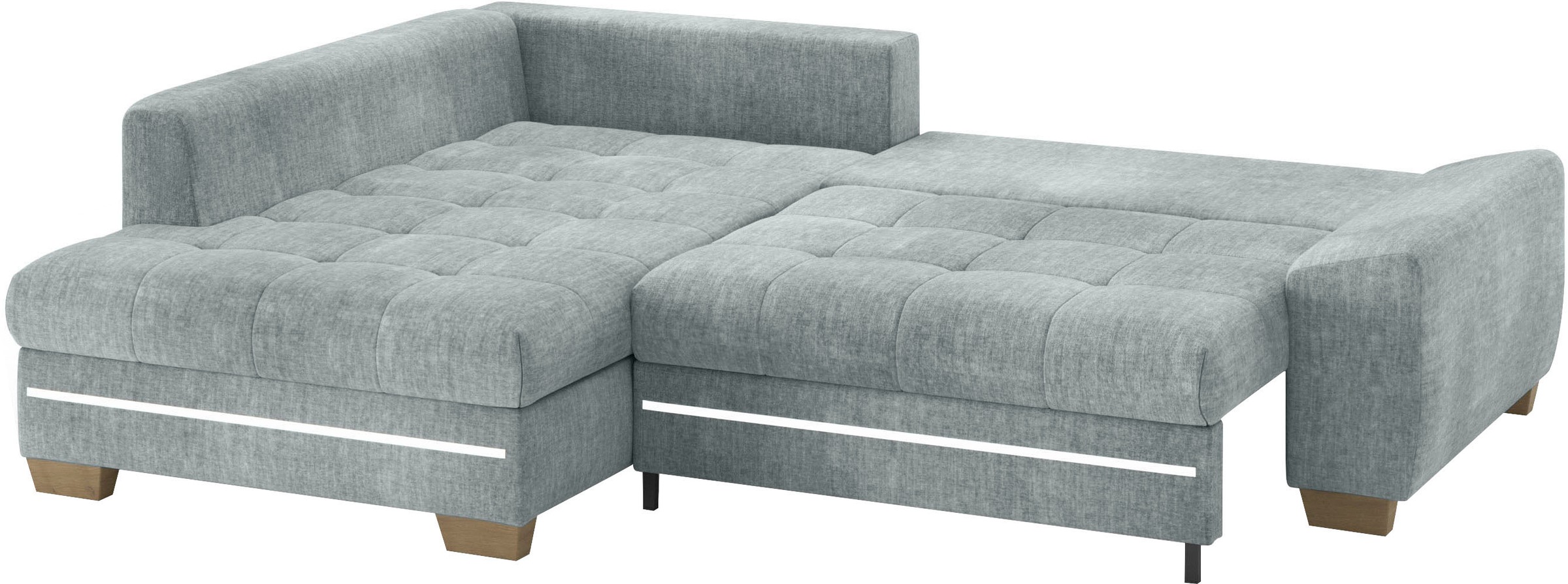 Mr. Couch Ecksofa »Nikita II, L-Form«, mit Kaltschaum, RGB-LED Beleuchtung, wahlweise mit Bett, Bettkasten