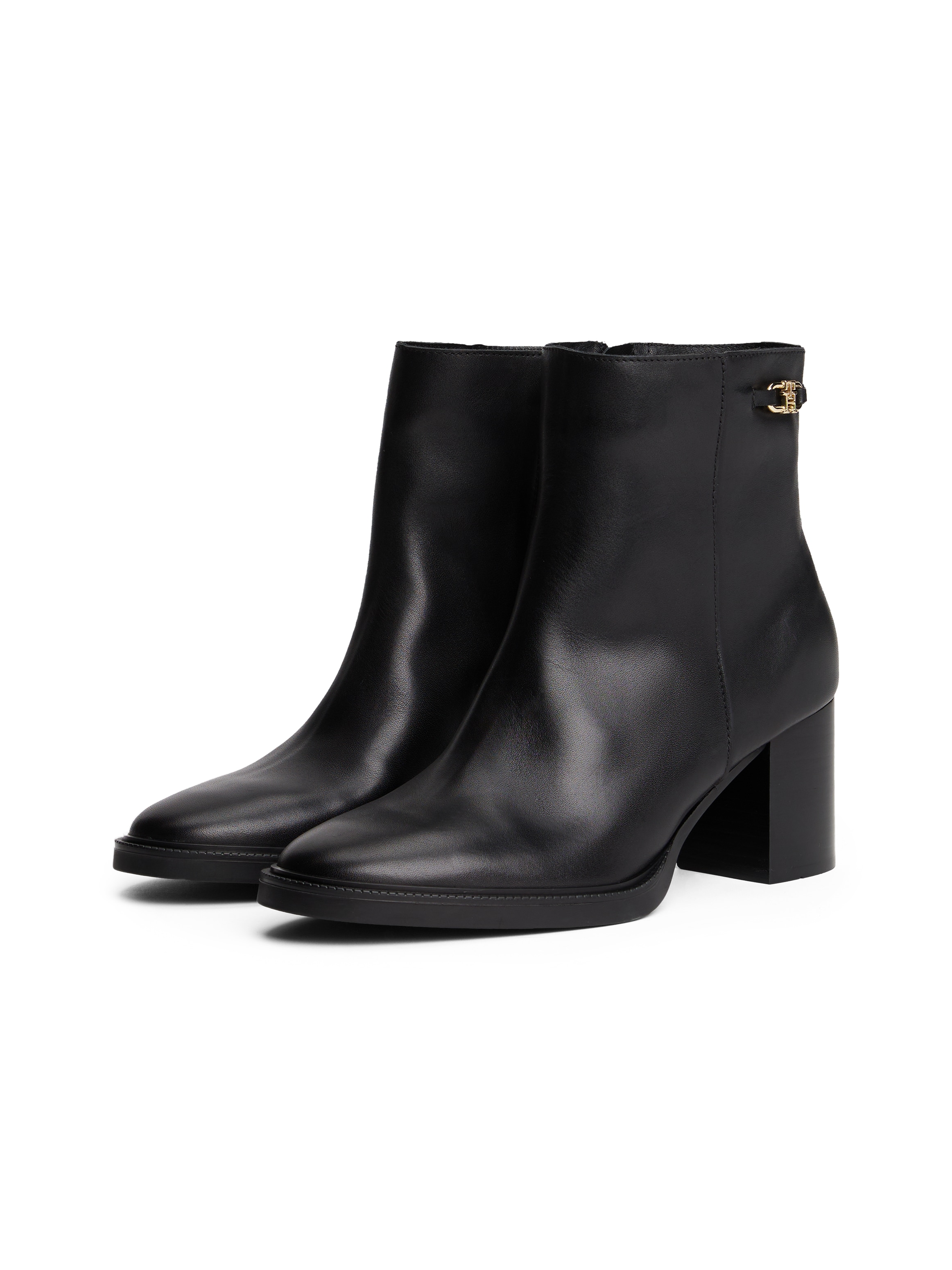 Tommy Hilfiger Stiefelette "STACKED HEEL LEATHER ANKLE BOOT", Blockabsatz, günstig online kaufen
