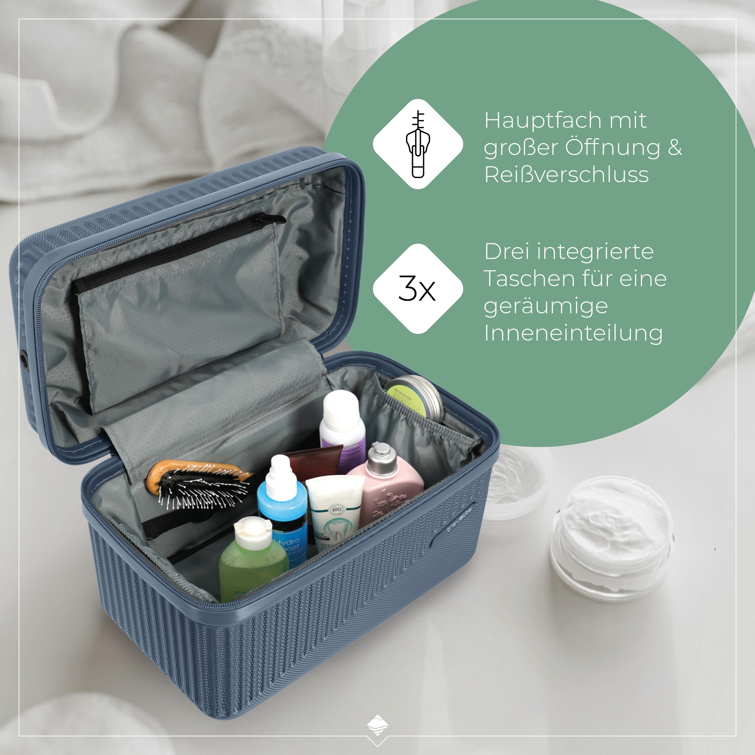 travelite Beautycase »BALI«, Kosmetikkoffer mit Aufsteck -und Organizerfunktion
