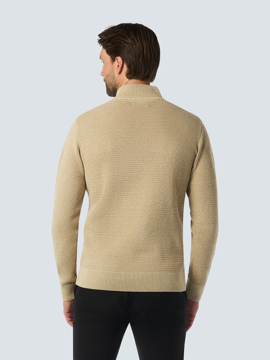 NO EXCESS Rollkragenpullover »No Excess Halber Reißverschluss Pullover Melange«