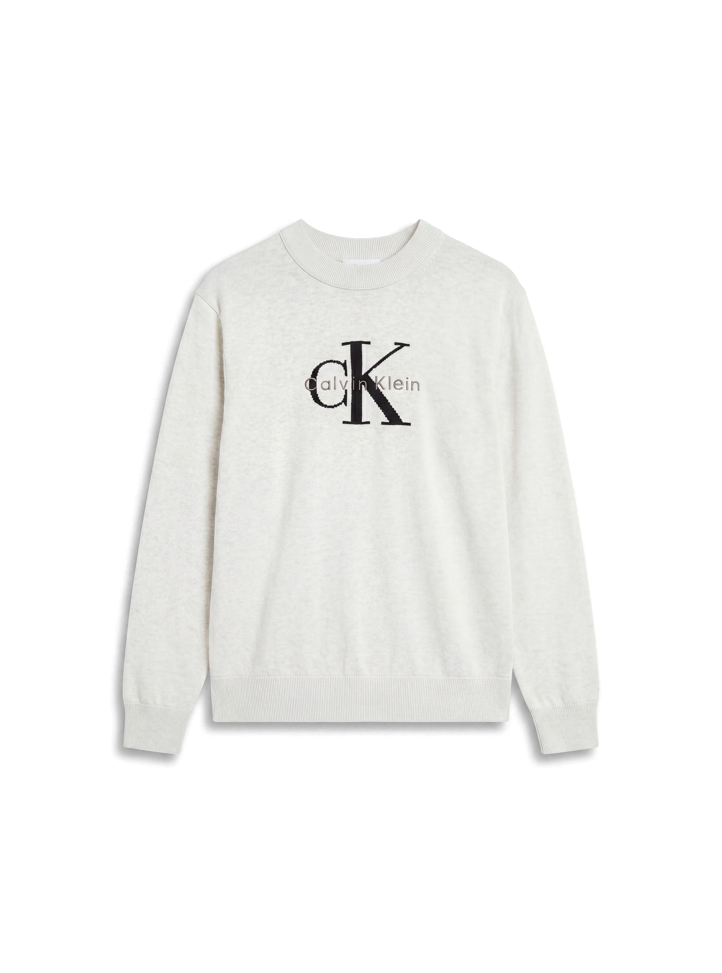 Calvin Klein Jeans Rundhalspullover »COTTON MONOLOGO« Regular fit mit Rundhalsausschnitt