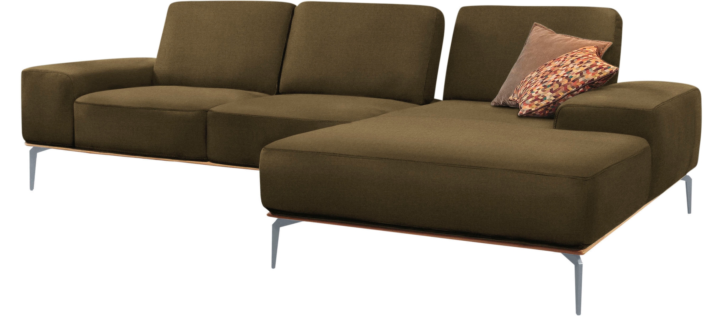 W.SCHILLIG Ecksofa "run", mit elegantem Holzsockel, Füße in Silber matt, Br günstig online kaufen