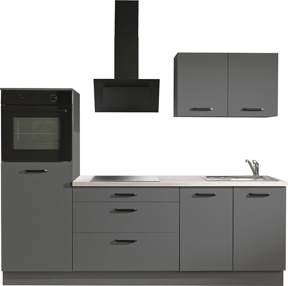 wiho Küchen Küchenzeile "Compact" Breite 240cm, wahlweise mit Geräten (ohne Kühlschrank)