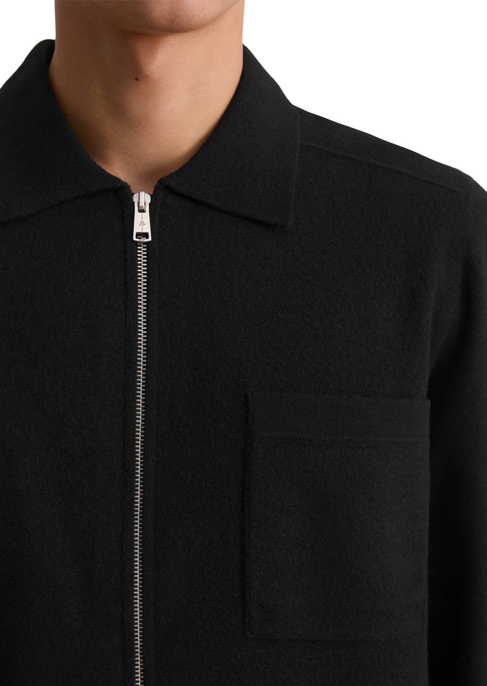 Marc O'Polo Strickjacke Overshirt-Strickjacke regular fit in kompakter Boiled Wool Optik