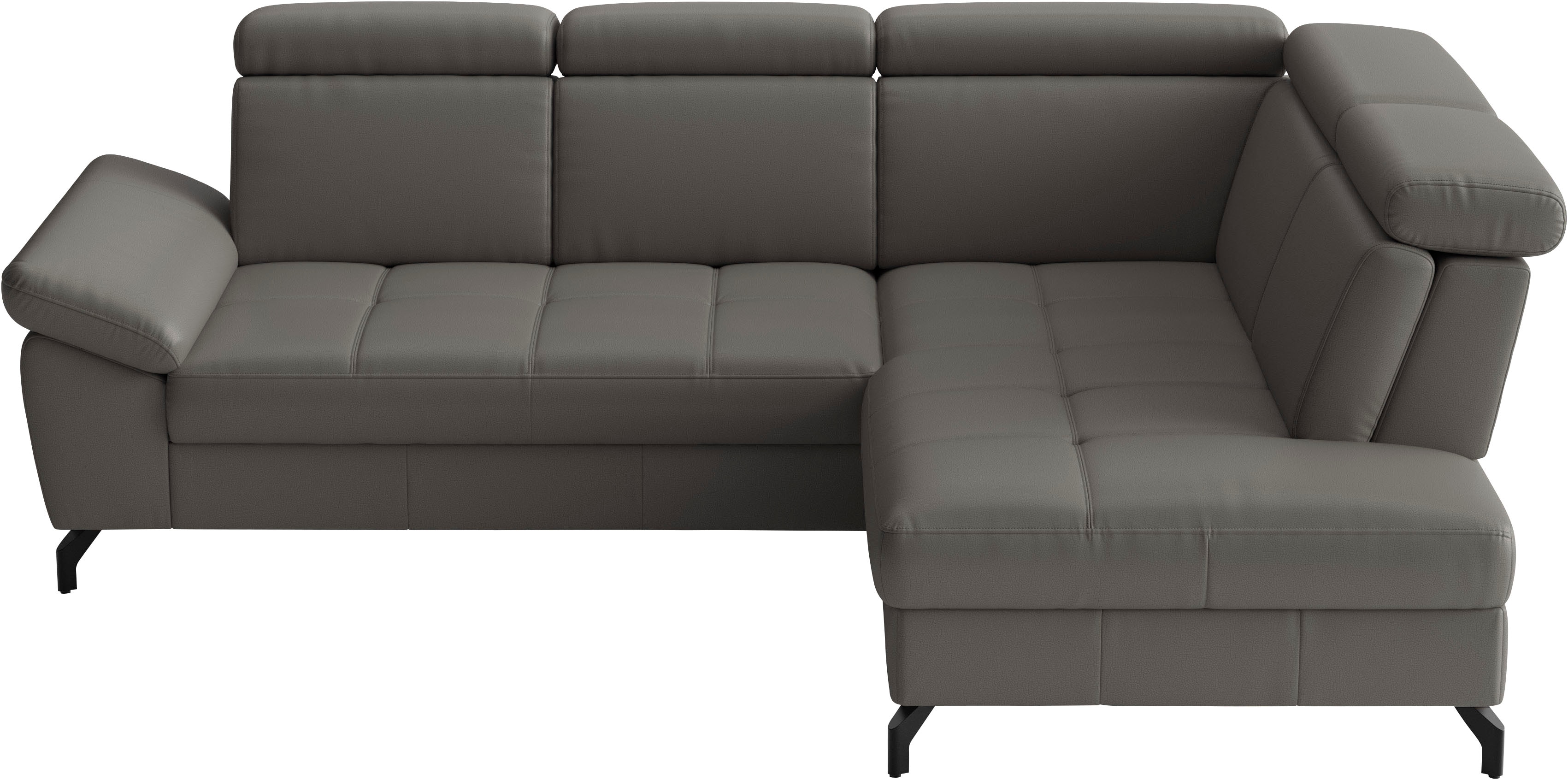 sit&more Ecksofa "Vanity L-Form, B: 254 cm, Leder" Inkl.Sitz-,Kopf-und Armteilverstellung