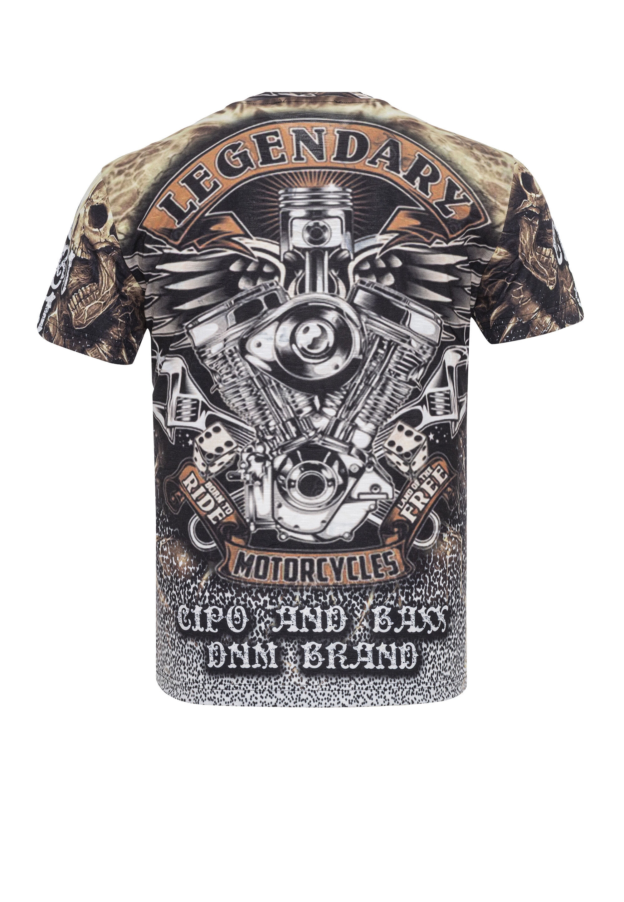 Cipo & Baxx T-Shirt »CT820« Stylischer "Motorcycles"-Schriftzug