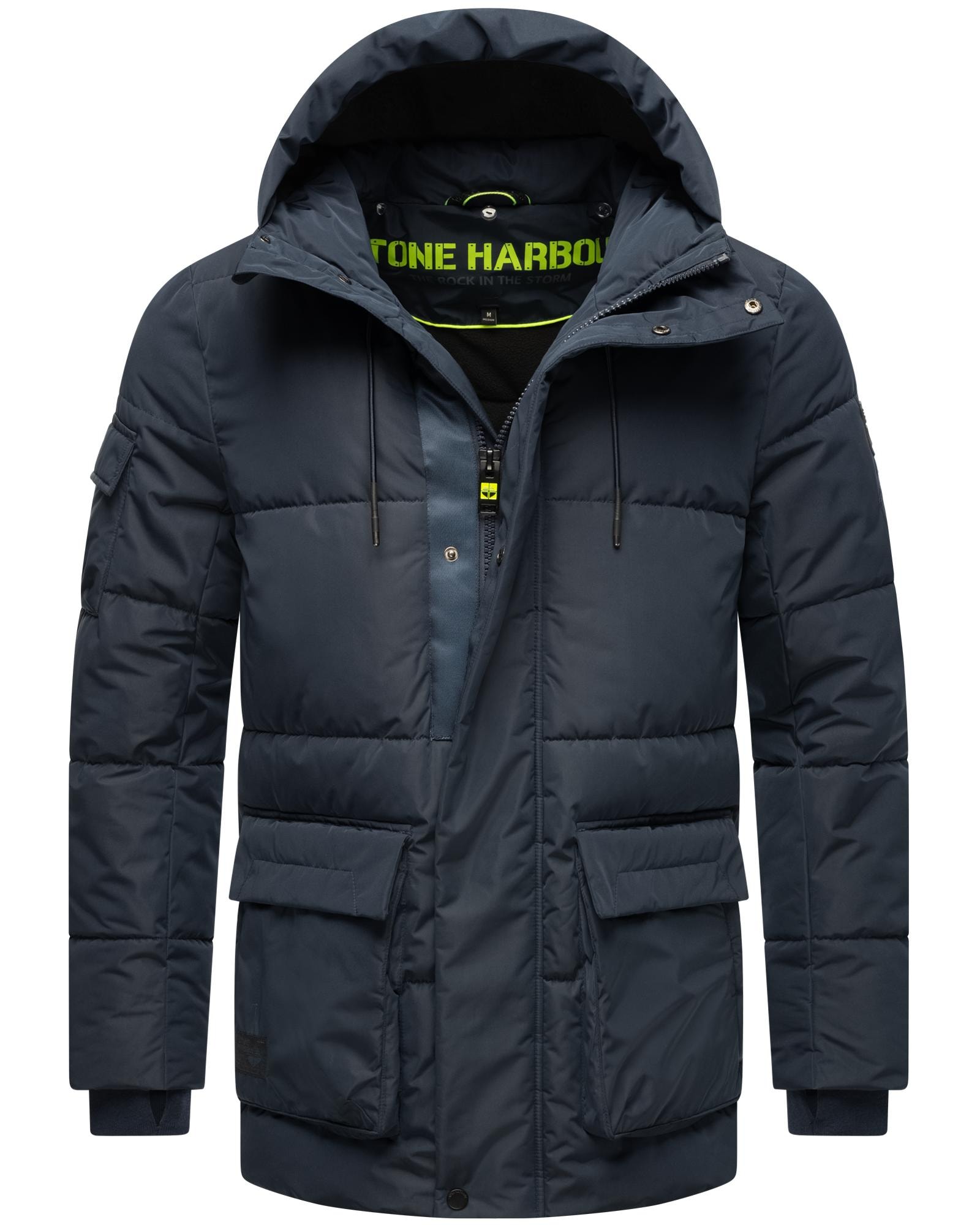 Stone Harbour Winterjacke »Lauroo XX«, mit Kapuze, urbane Herren Steppjacke mit kuscheligem Kunstpelz-Kragen