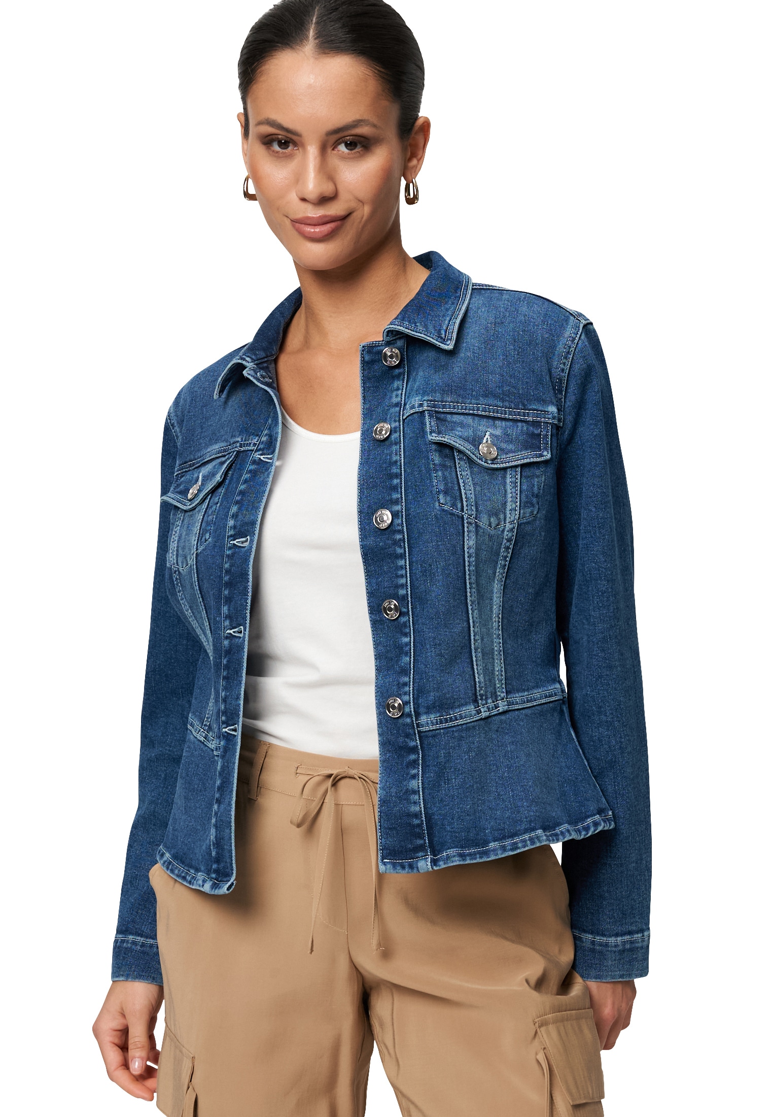 Zero Jackenblazer "zero Damen Jeansjacke mit Klappentaschen", Knopfleiste günstig online kaufen