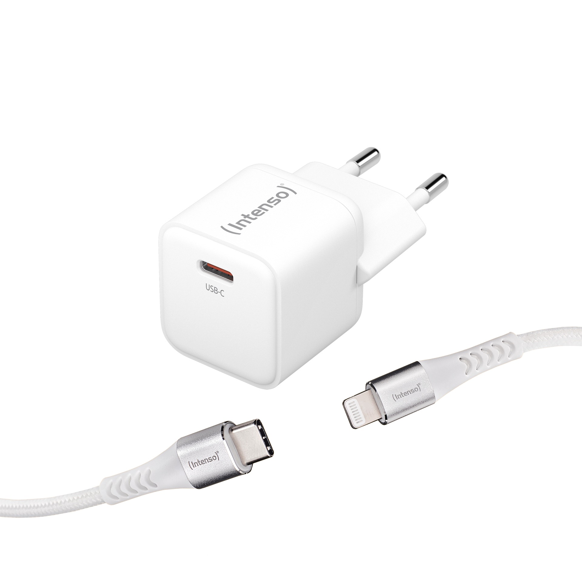 Intenso USB-Ladegerät »GaN Power Adapter Set, 30W USB-C mit USB-C zu Lightning-Kabel«