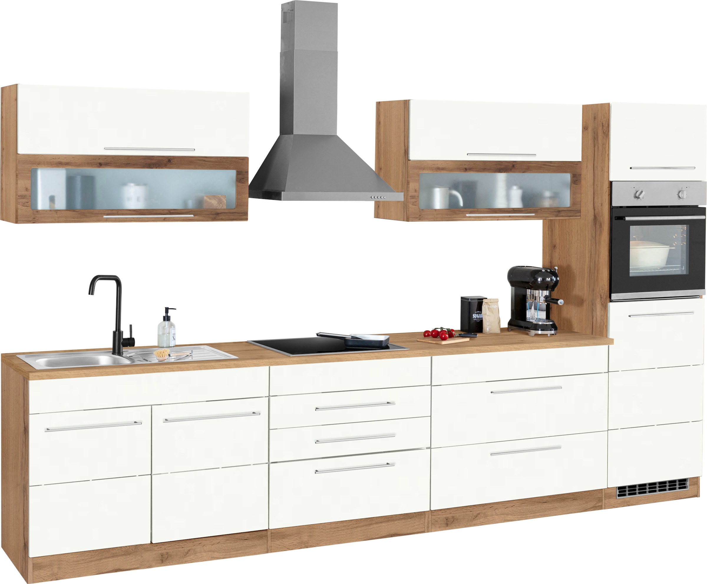 KOCHSTATION Küchenzeile »KS-Wien« Breite 340 cm, wahlweise mit E-Geräten und Induktion