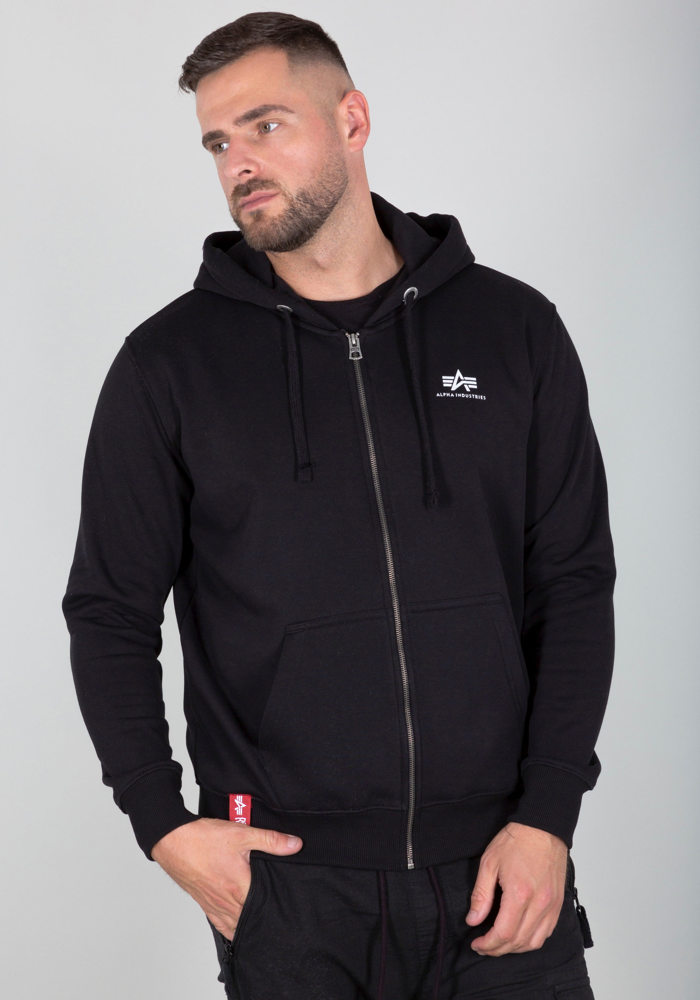 Alpha Industries Kapuzensweatjacke "Basic Zip Hoody SL" Baumwollmischung, r günstig online kaufen