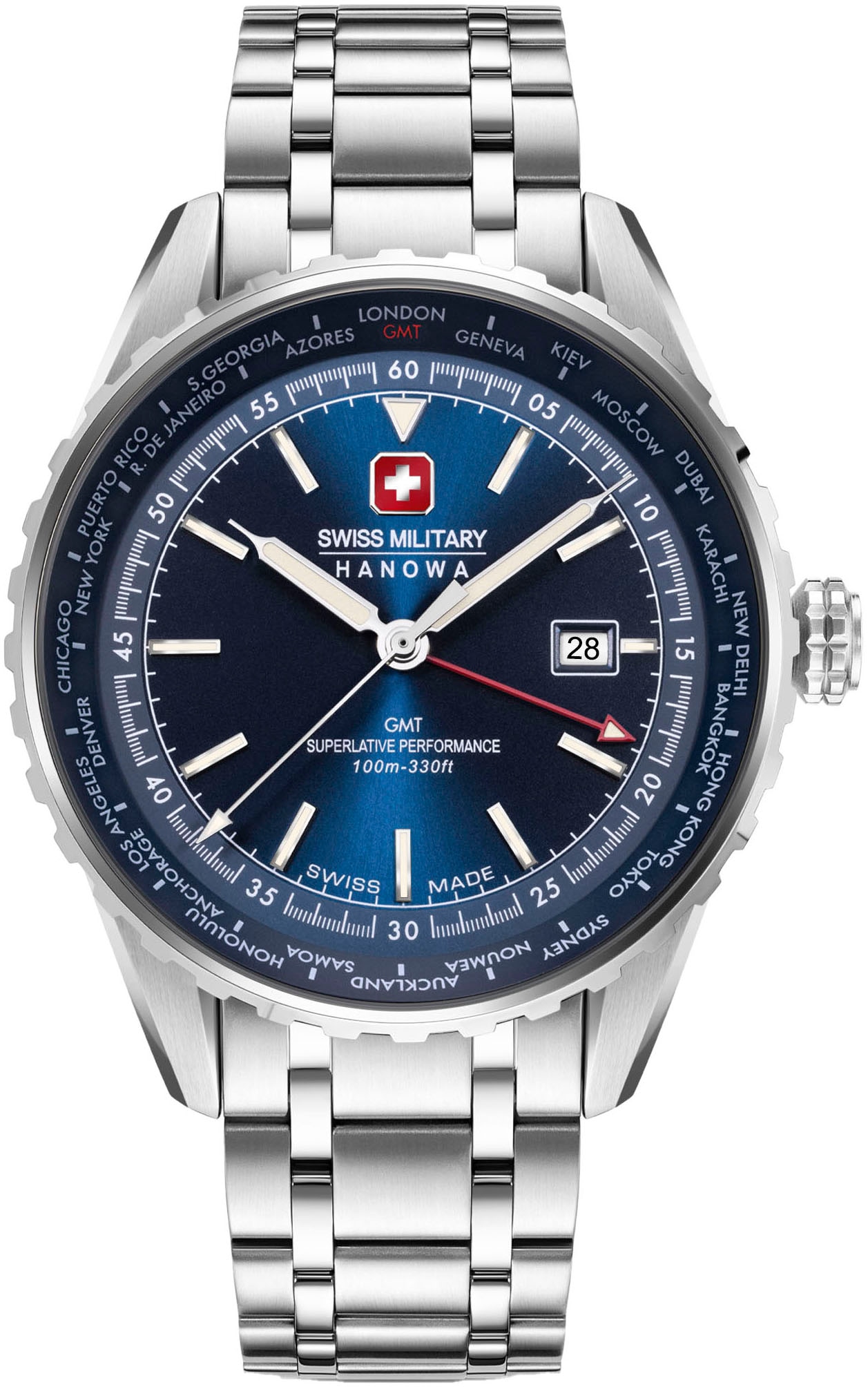 Quarzuhr »AFTERBURN GMT«, Armbanduhr, Herrenuhr, Schweizer Uhr, Swiss Made, Datum,...