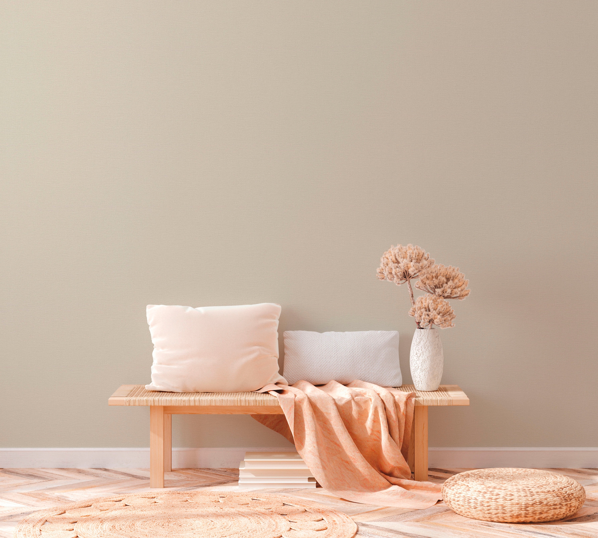 A.S. Création Vliestapete »Natural Living Unitapete«, matt-gemustert-neutral, nachhaltig PVC-Frei umweltfreundlich skandinavisch Tapeten Wohnzimmer