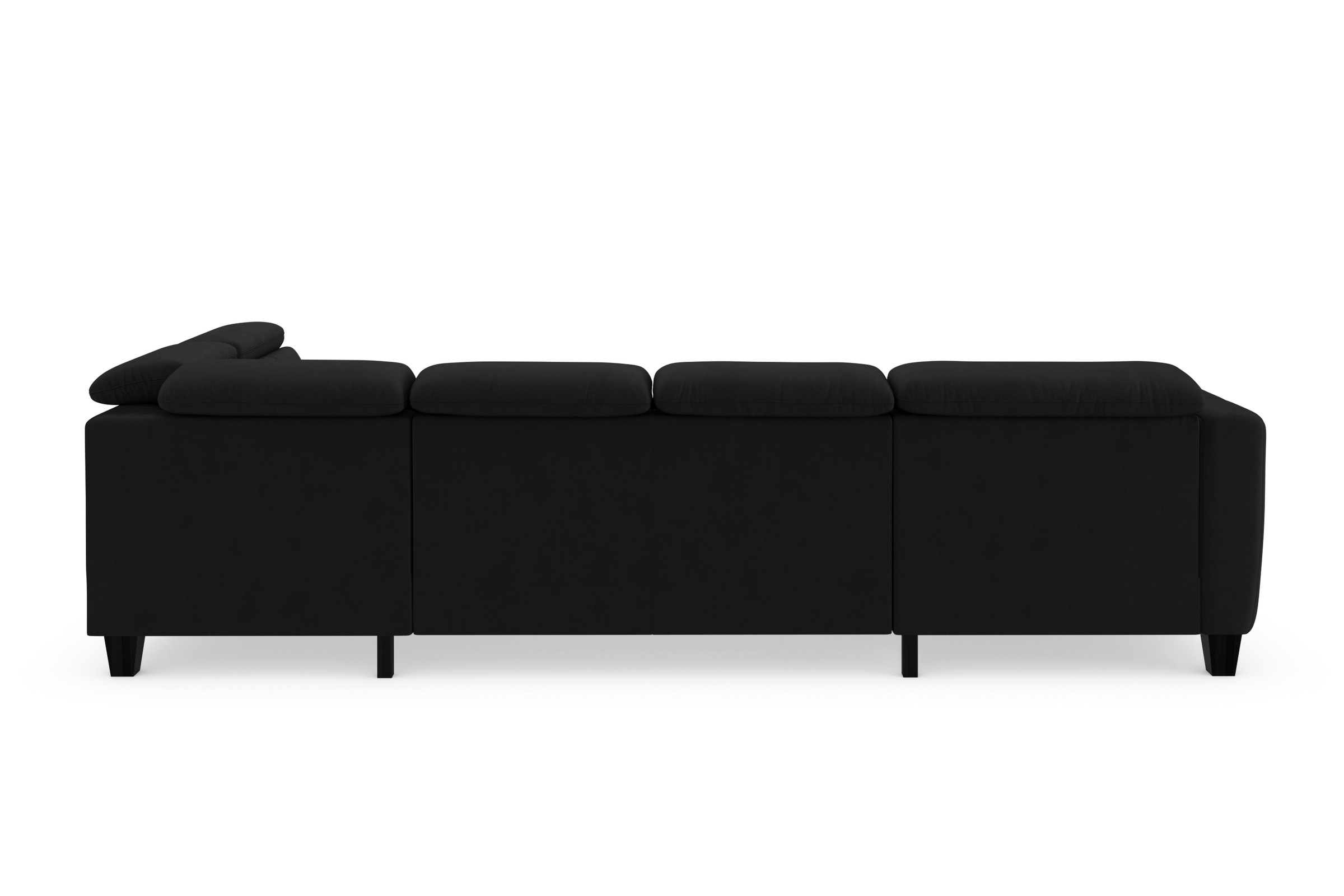 Wohnlandschaft SIT & MORE "Belluci U-Form", schwarz, B:321cm H:85cm T:195cm, Sofas, Wohnlandschaft, Kopfteilverstellung und Federkern, wahlweise mit Bettfunktion 9