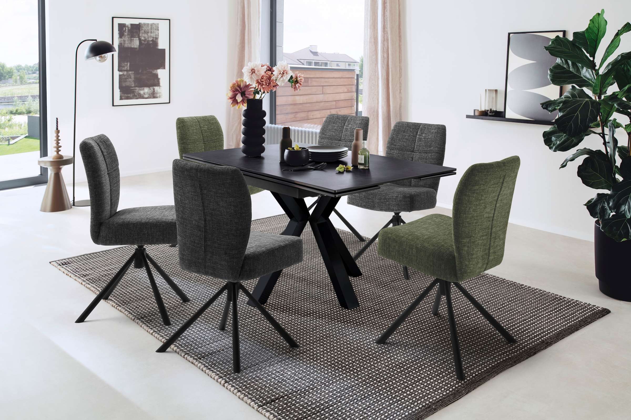 MCA furniture Esszimmerstuhl »KEA«, (2er-Set), 360°,Taschenfederkern, belastbar 120 kg, Sitzhöhe ca. 50 cm