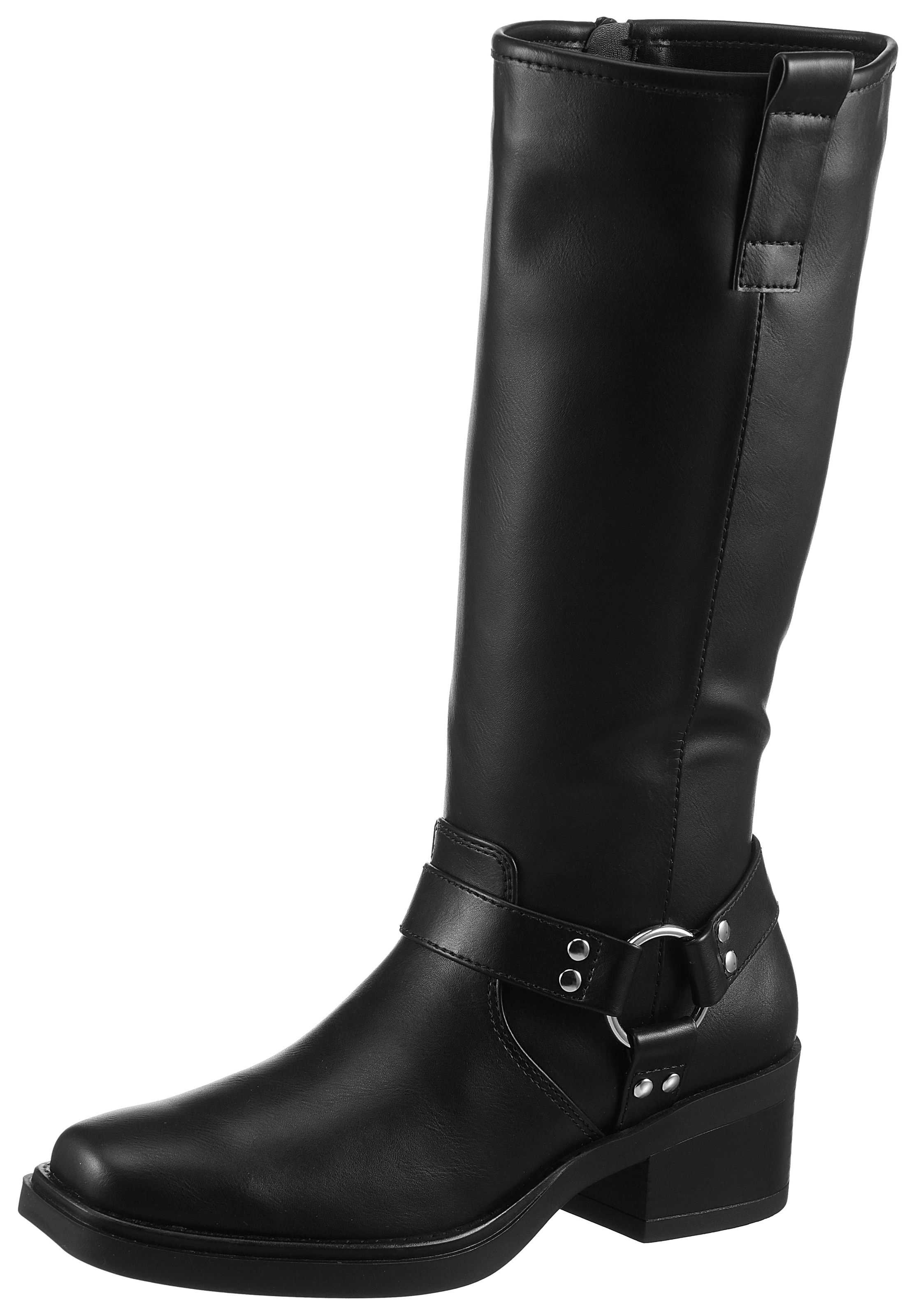 Stiefel ANISTON SHOES, Damen, Gr. 41, Normalschaft, schwarz, Lederimitat, Schuhe Stiefel, Bikerstiefel mit Innen-Reißverschluss - NEUE KOLLEKTION 3