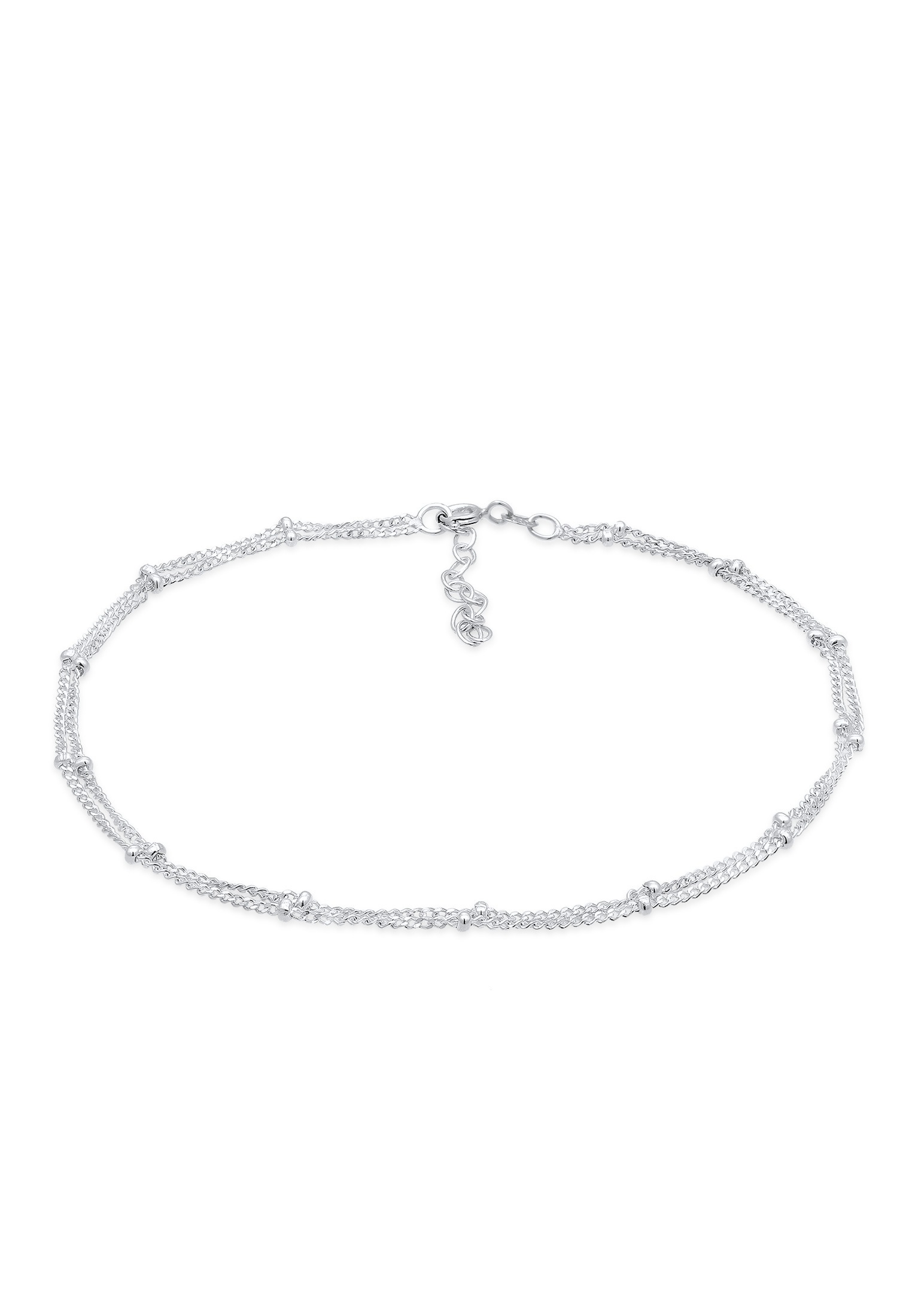 Fußkette ELLI "Fußkette mit Kugeln Zeitlos Schmuck Geschenk 925 Silber" Gr. 25, silber, Fußketten, Damen, 2,5cm, Silber 925 (Sterlingsilber)