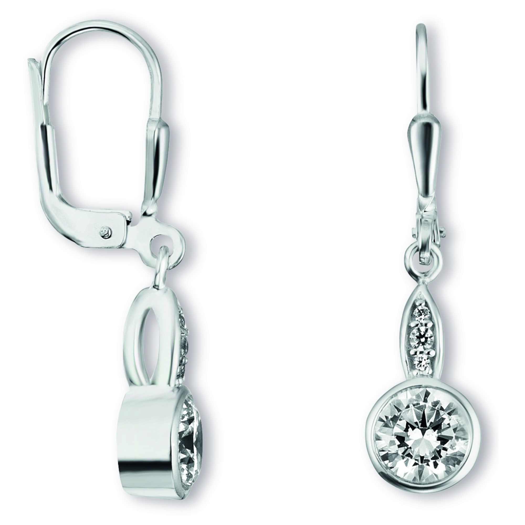 Paar Ohrhänger »Zirkonia Ohrringe Ohrhänger aus 925 Silber«, Damen Silber Schmuck
