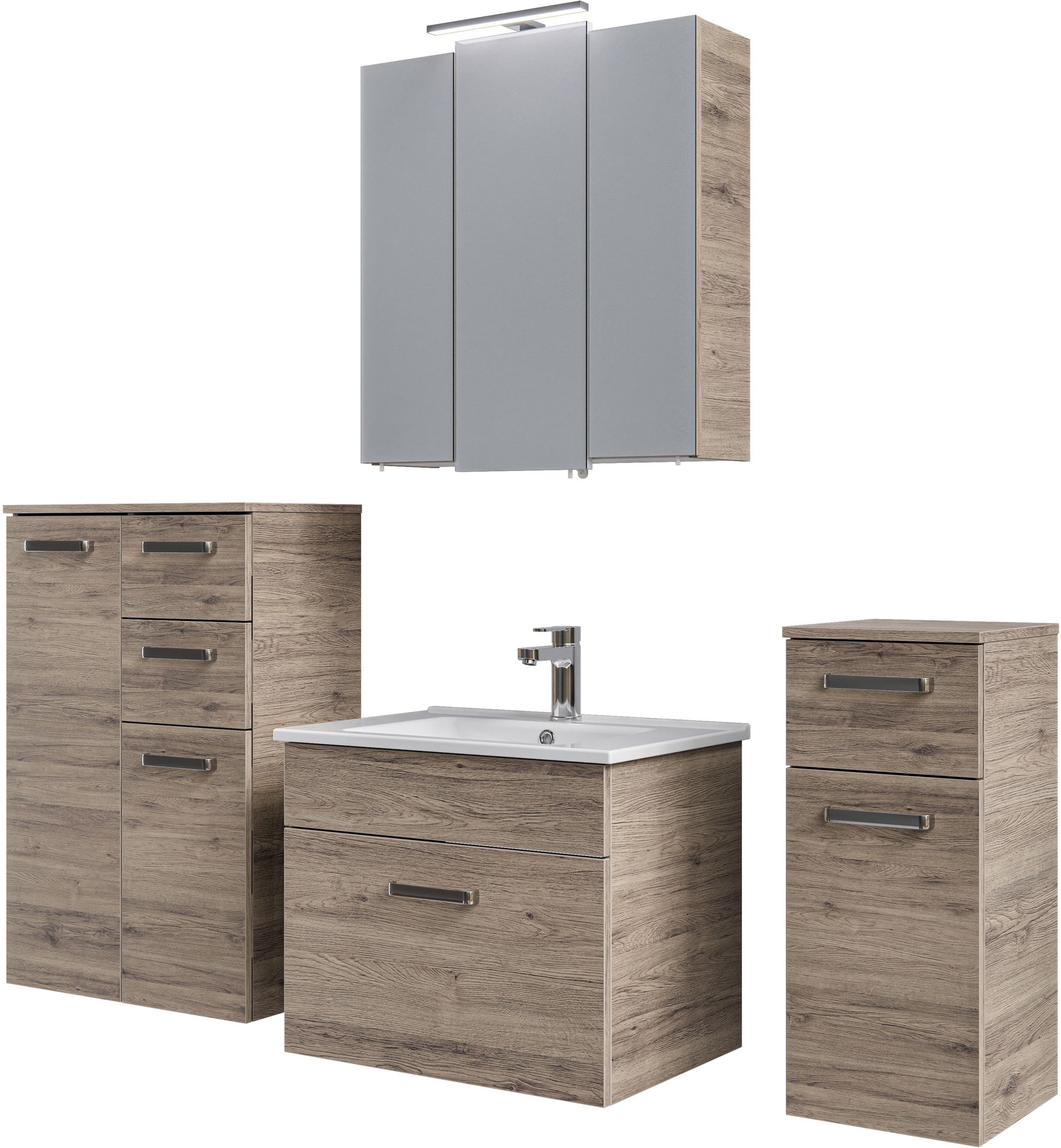 Saphir Badmöbel-Set "5-teilig, mit Spiegelschrank" Set, 5 Stk. tlg.