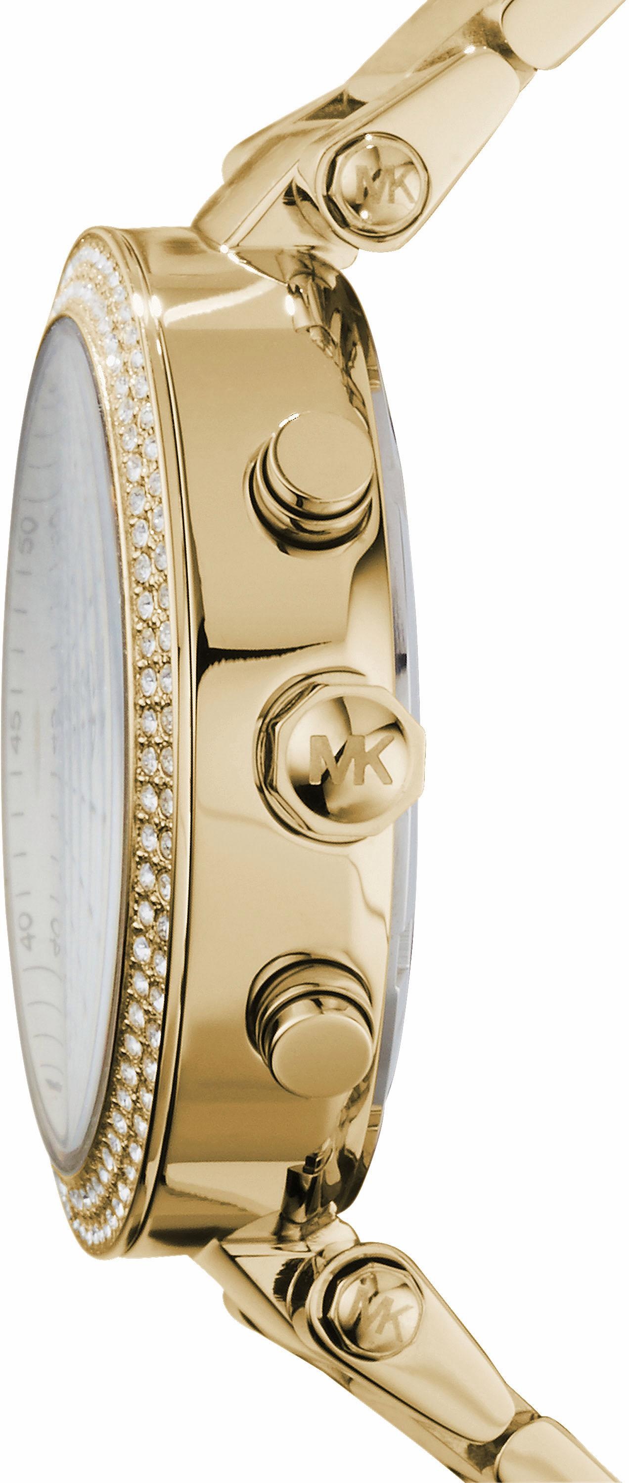 MICHAEL KORS Chronograph »PARKER«, Quarzuhr, Armbanduhr, Damenuhr, Stoppfunktion, Edelstahlarmband