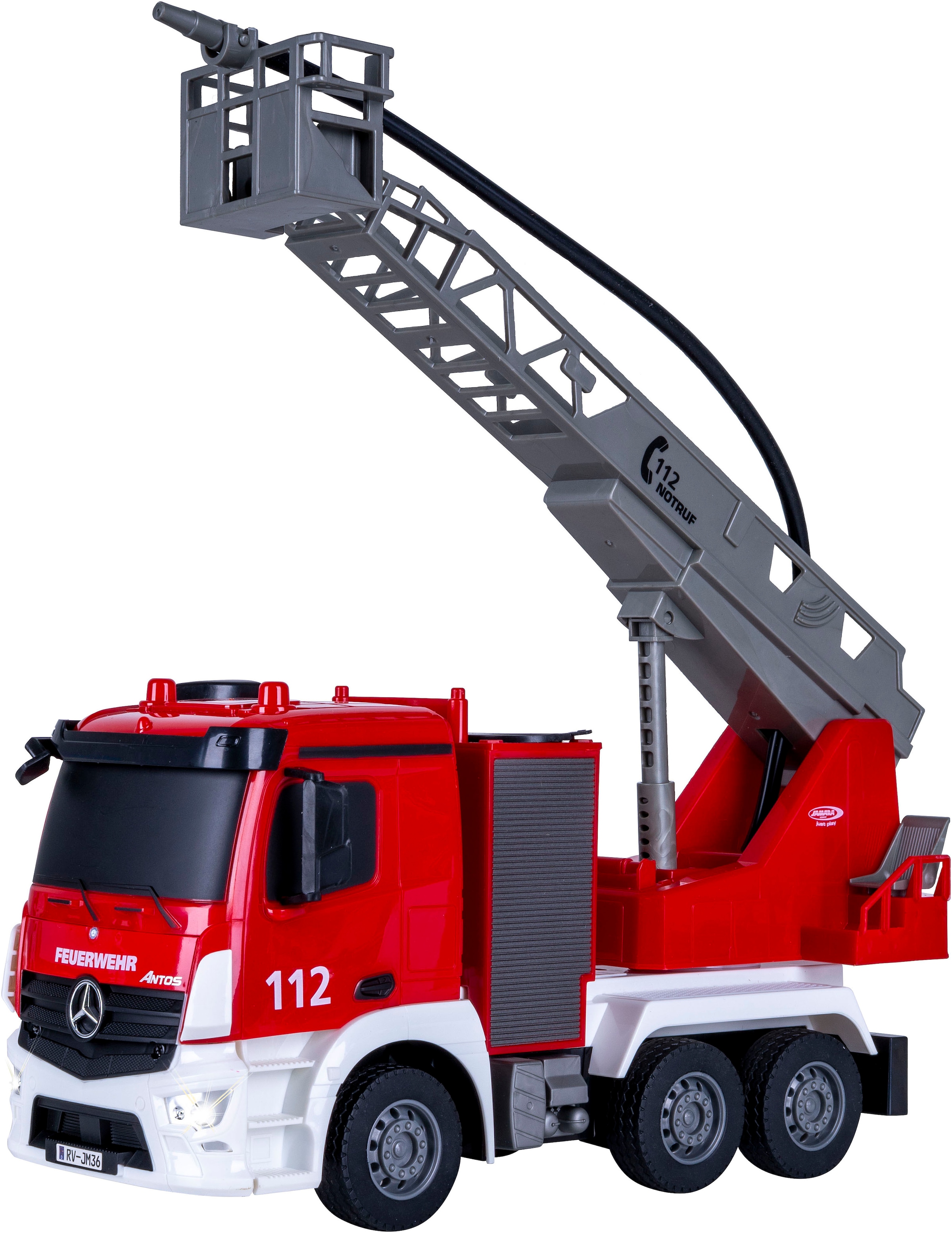 Jamara RC-LKW »Feuerwehr Drehleiter Mercedes -Benz Antos 2,4GHz« mit Spritzfunktion; LED-Licht; Maßstab 1:26