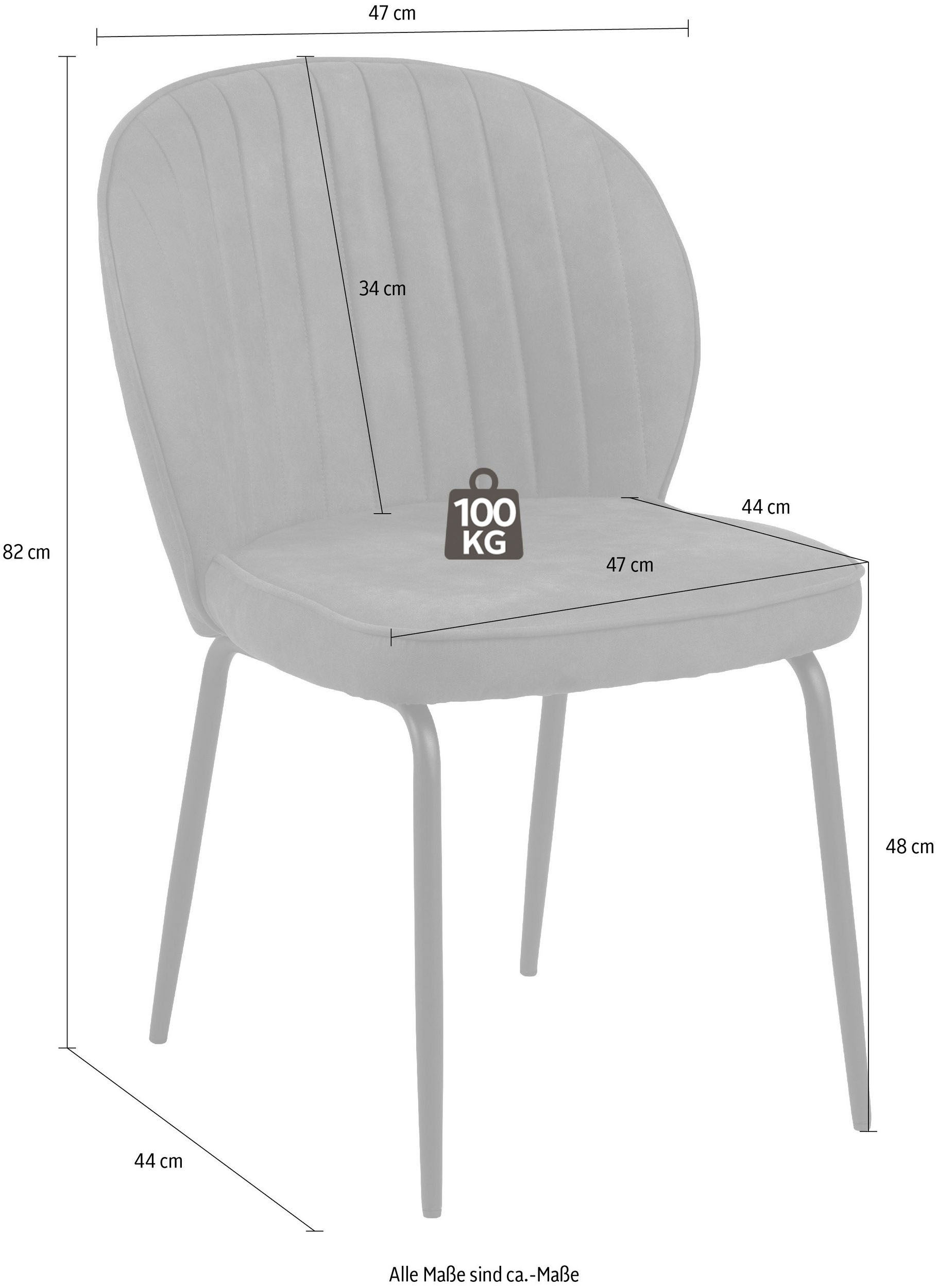andas Esszimmerstuhl »Paige«, (Set), 2 St., Webstoff, Stoffbezug mit  Metallbeinen, in mehreren Variationen, Sitzhöhe 48 cm kaufen | BAUR | Stühle